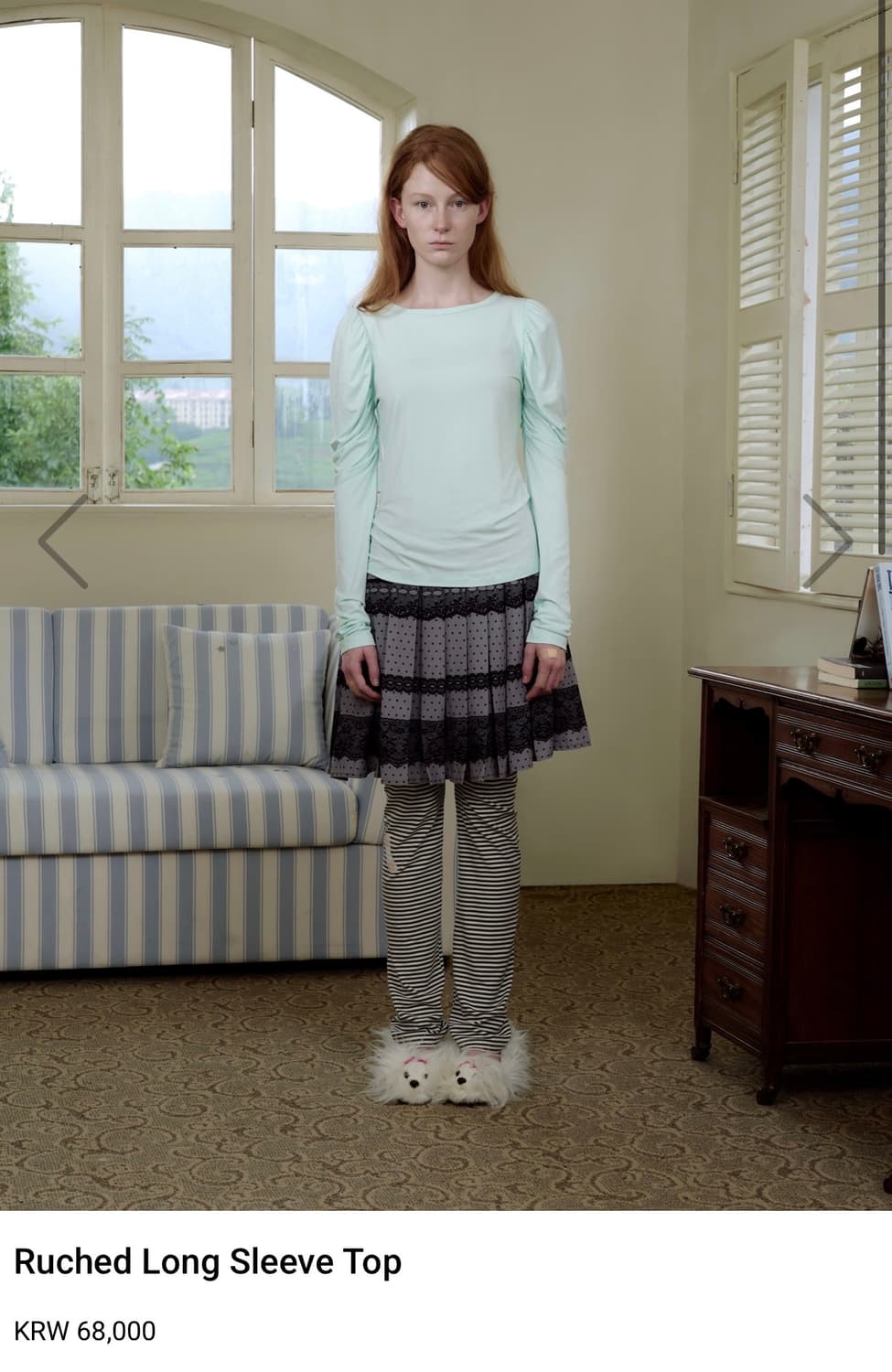 아일릿 원희 착용) sorvetroom 소르베룸 롱슬리브 민트 상품이미지2
