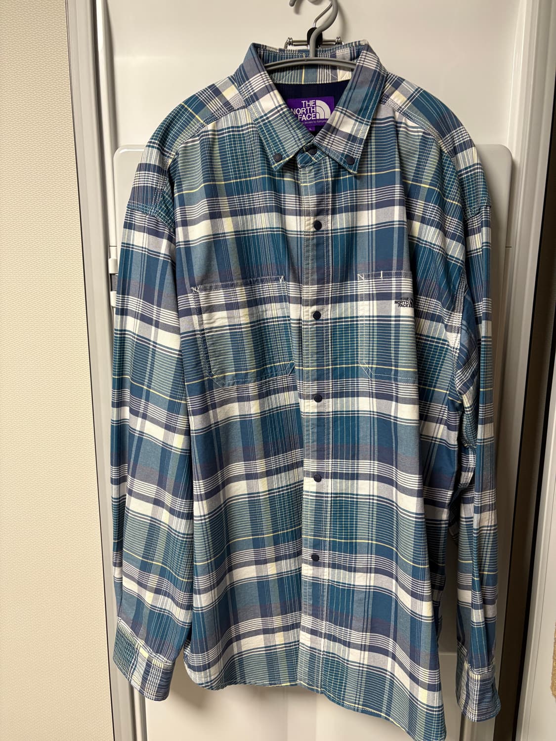 [L]노스페이스 퍼플라벨 워크셔츠 블루 상품이미지3