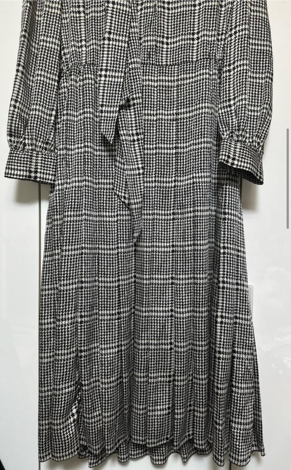 자라 ZARA 체크 리본 실크롱 원피스  상품이미지2