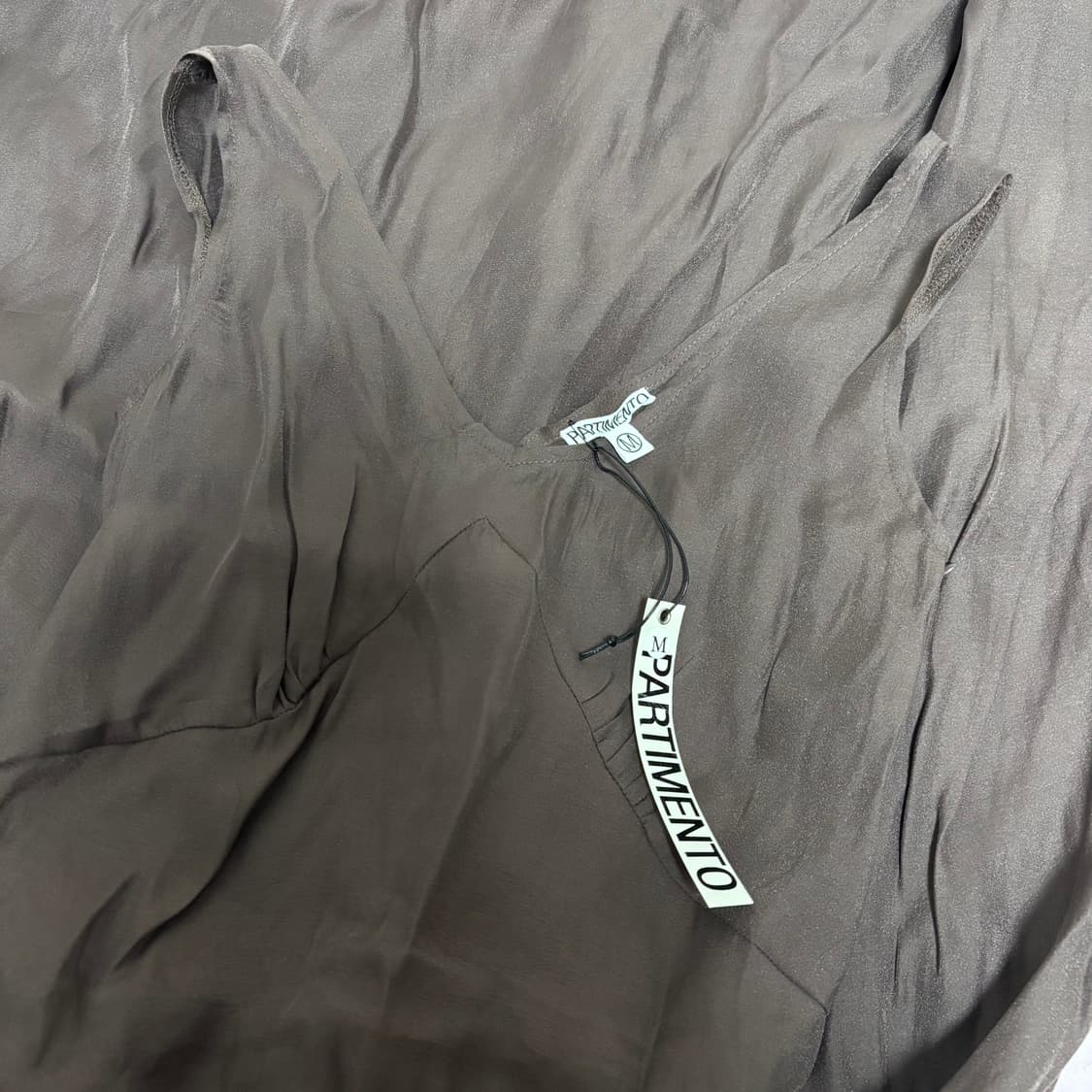 파르티멘토 다트 시스루 레이어드 원피스 브라운 M 새상품 상품이미지5