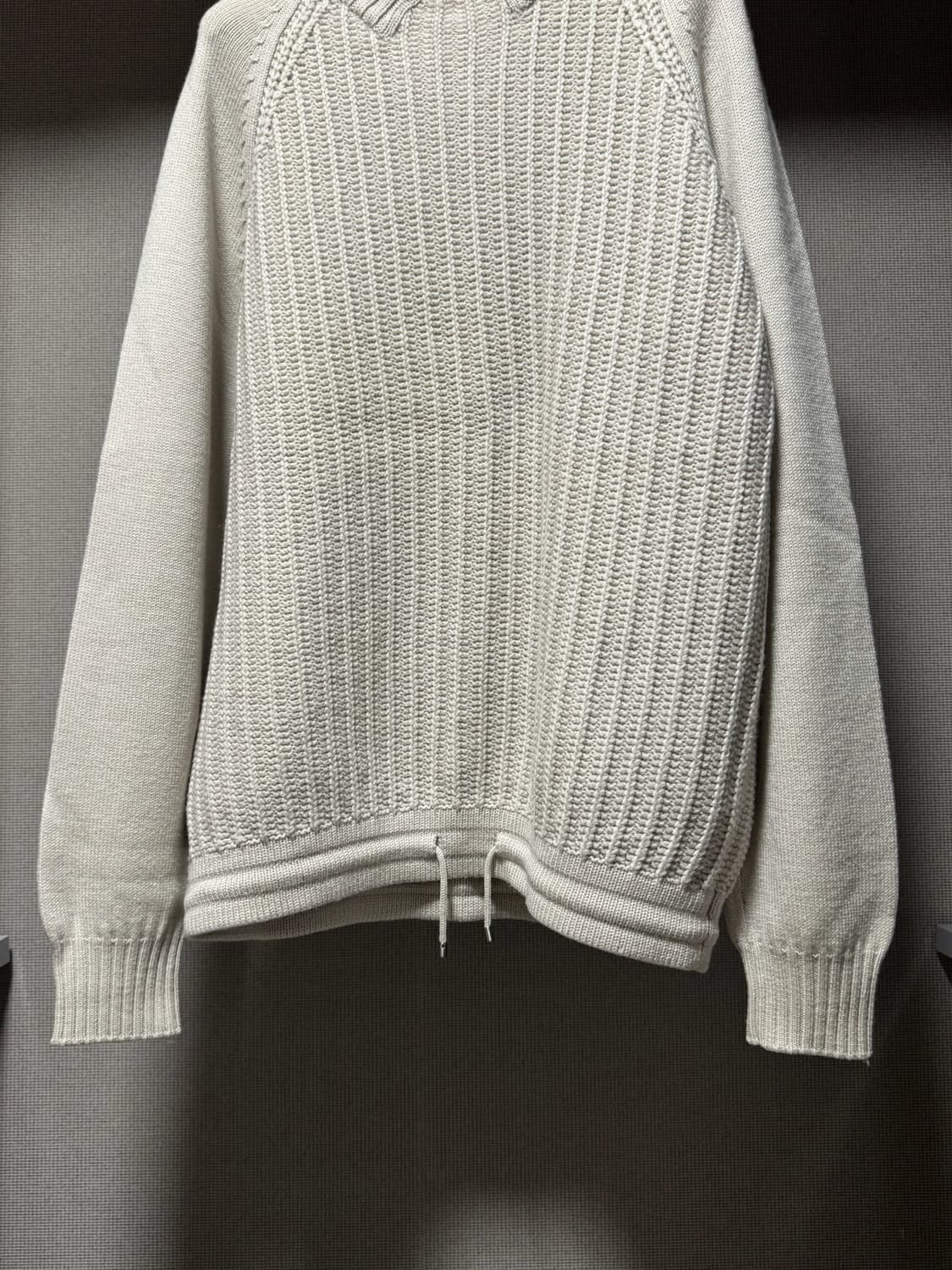 에르메스 울 긴팔 꽈배기 니트 스웨터 화이트 L  상품이미지3