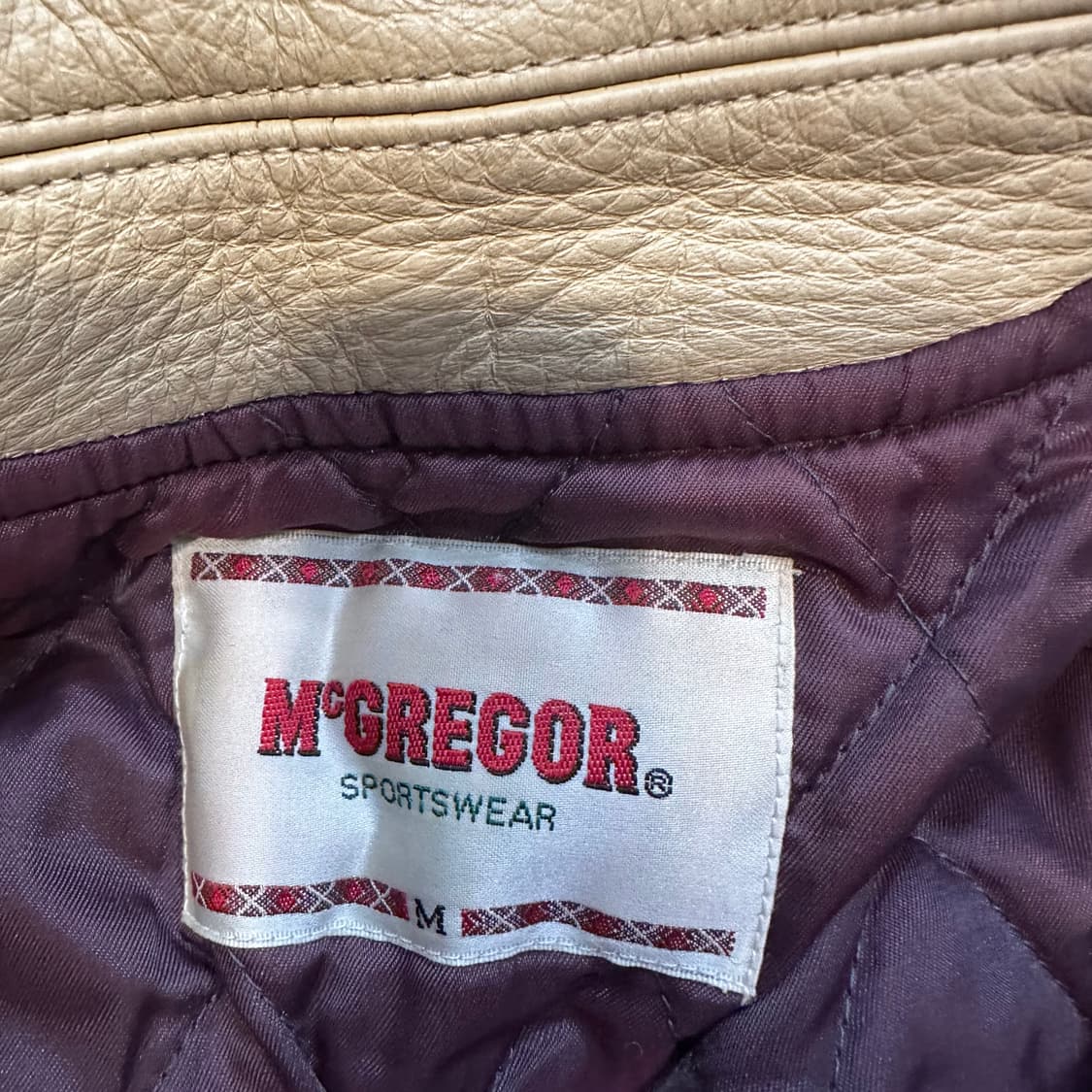 맥그리거 USA 소가죽 패치 울 바시티 자켓L 상품이미지5