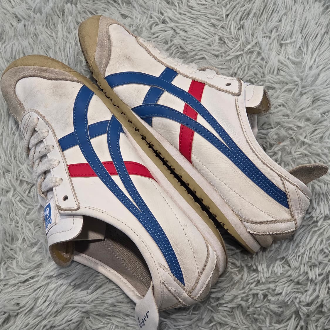 7q-8:오니츠카타이거 멕시코 66 화이트\블루\레드 (22.5cm) 상품이미지8