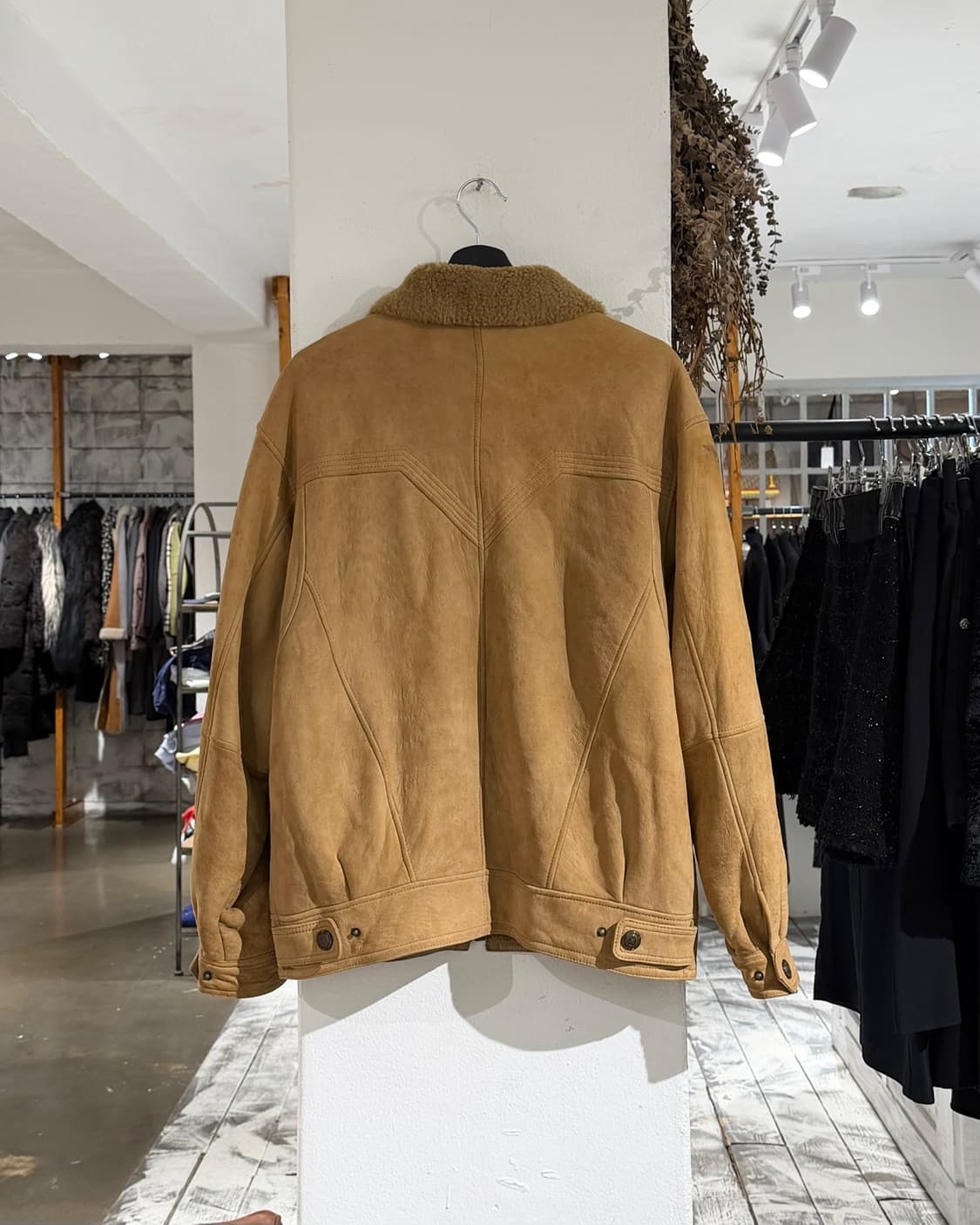 빈티지 그레잇 초이스 베이지 뉴질랜드 양가죽 집업 무스탕 상품이미지6