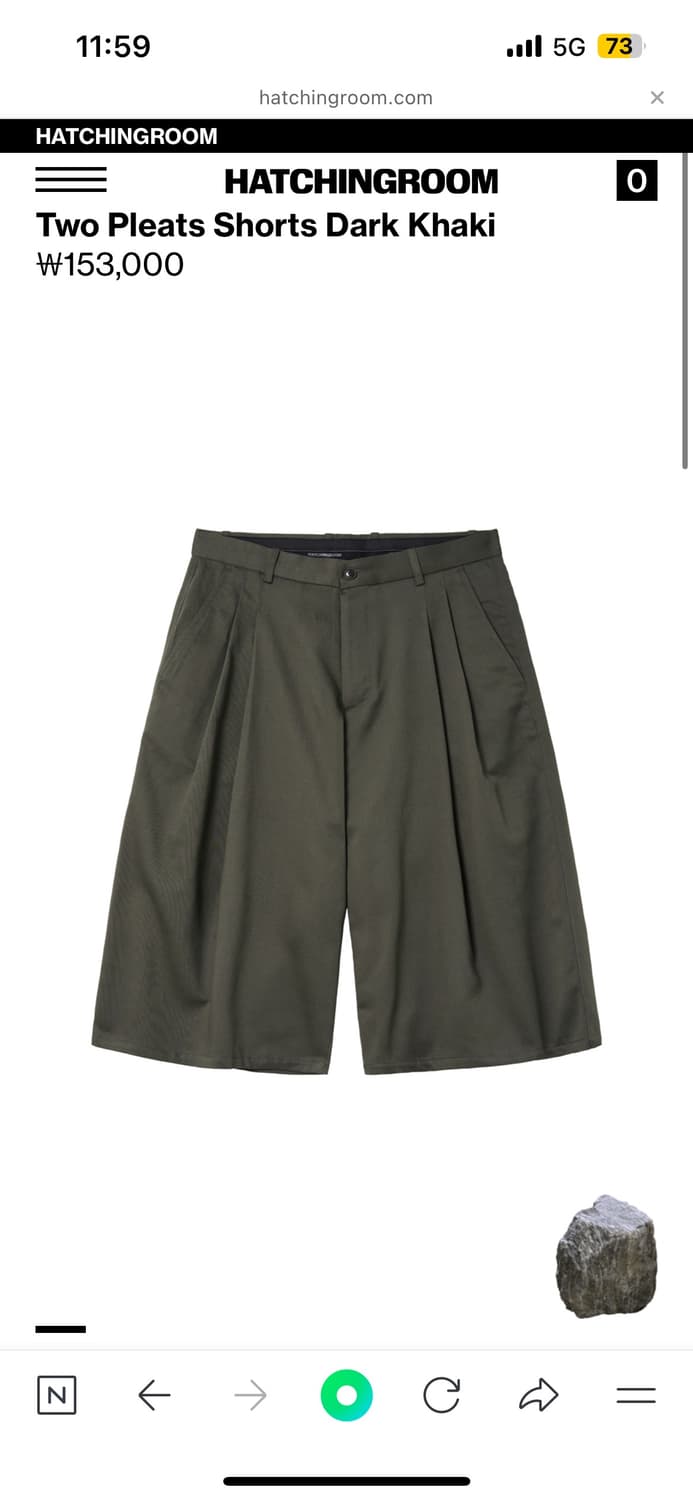 (3) 해칭룸 two pleats shorts dark khaki 상품이미지1