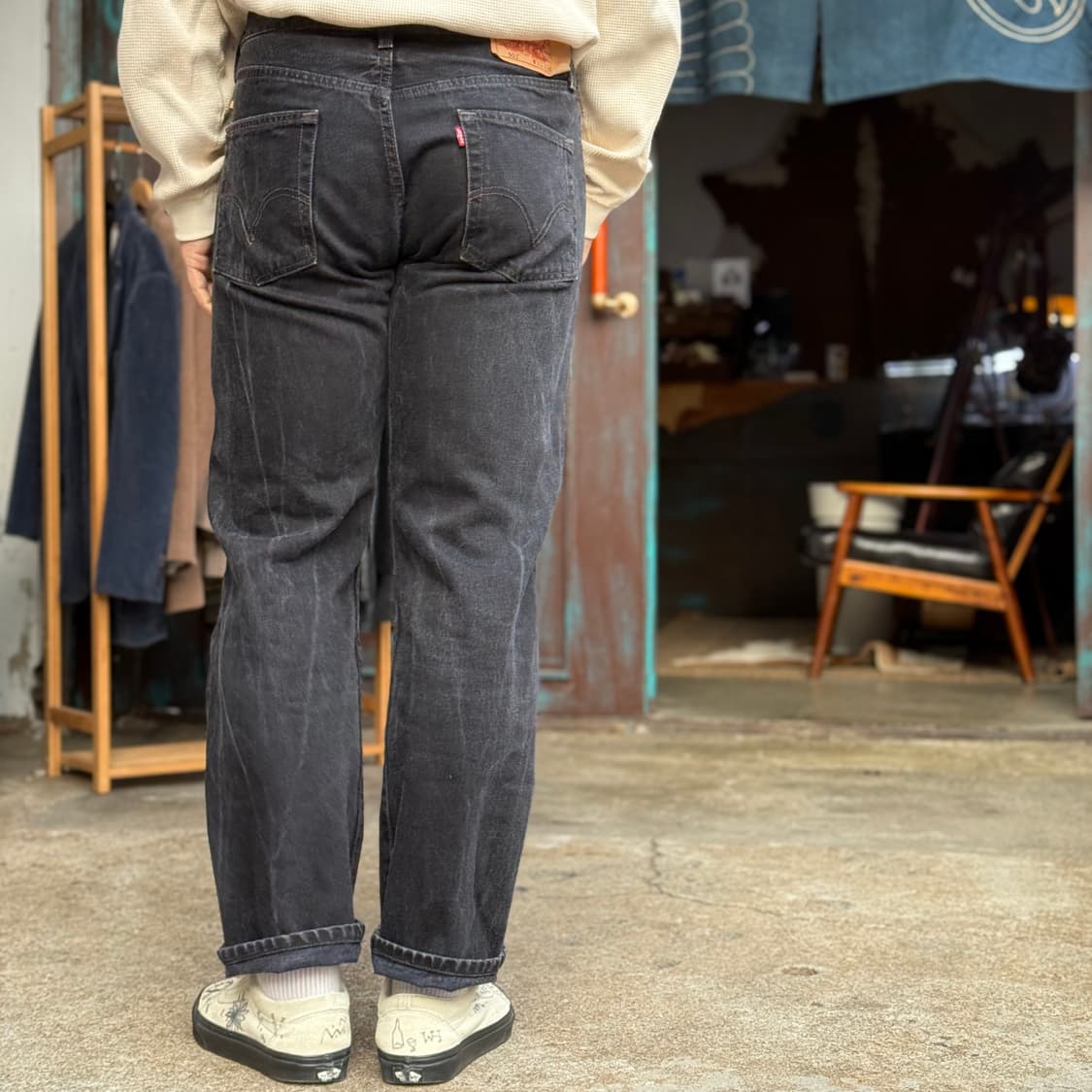 리바이스 501 블랙 데님 팬츠 33 상품이미지9