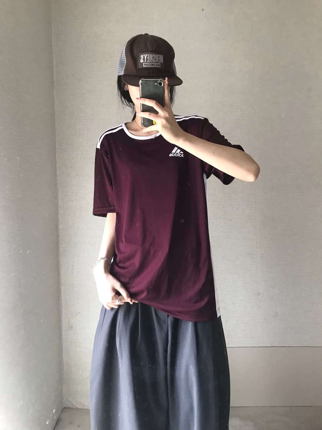 아디다스 버건디 반팔티셔츠 상품이미지5