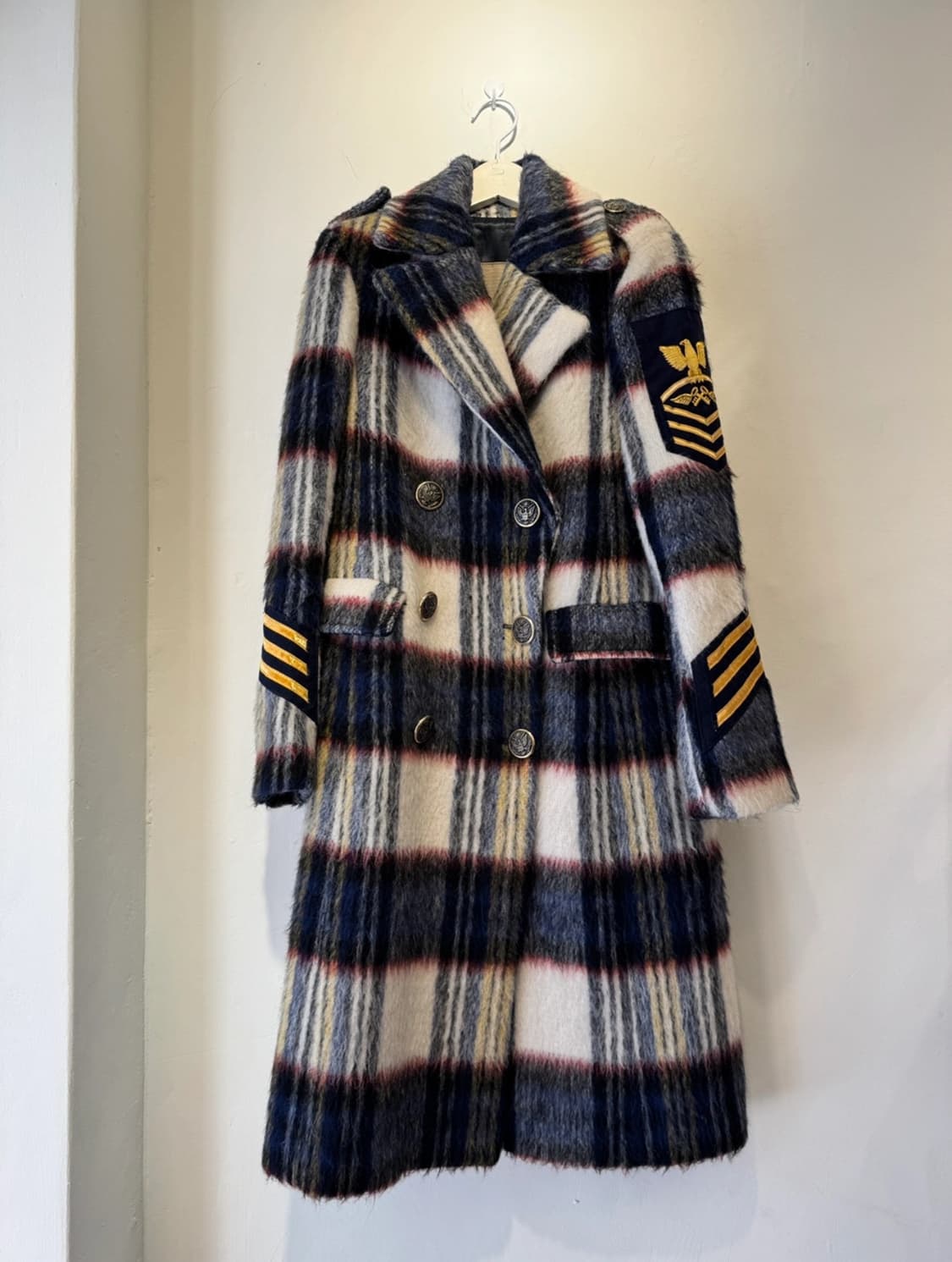 새상품 컨디션 History Repeats 체크 더블 롱코트 상품이미지1