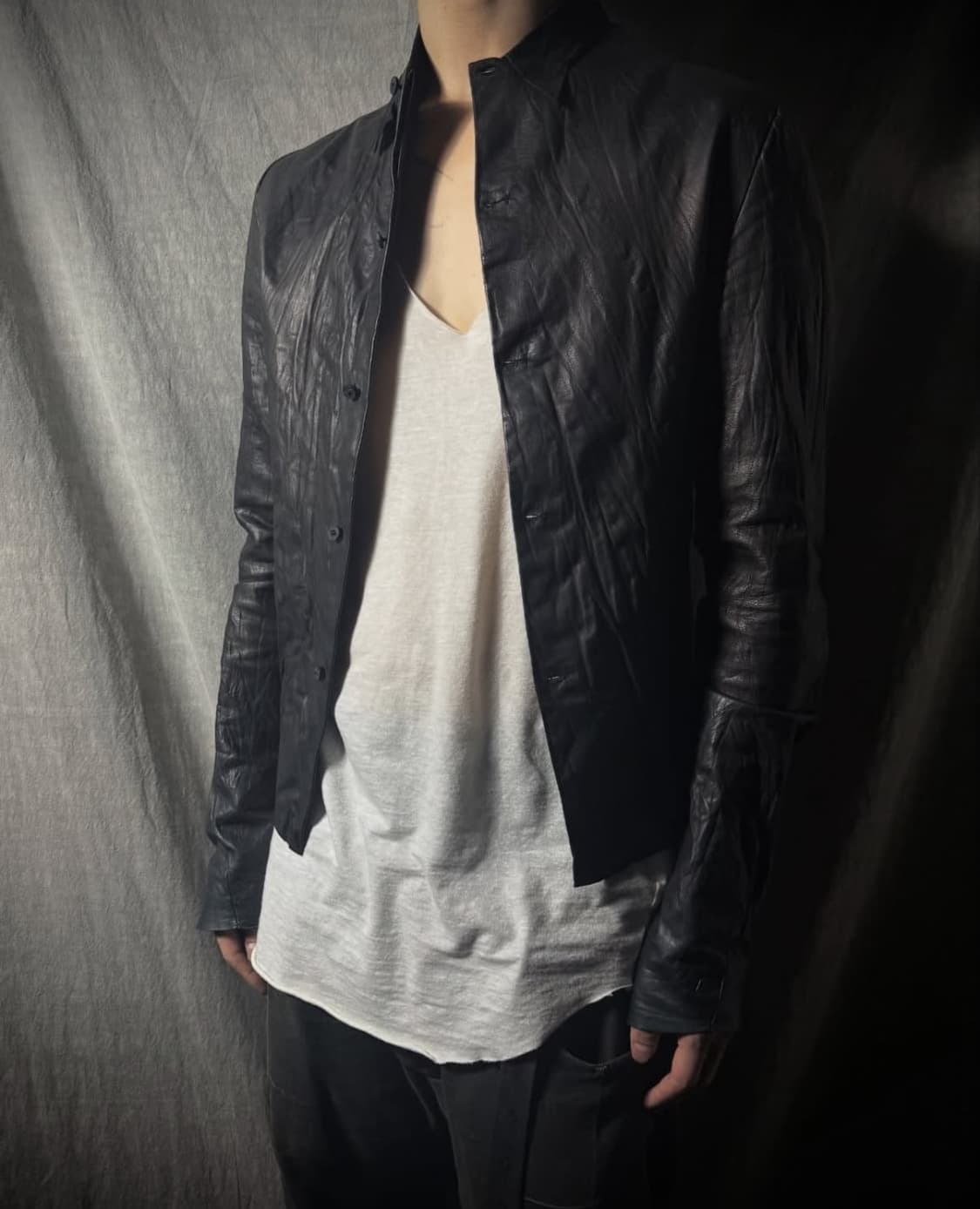 m.a+ Lamb Leather Wrinkle Shirt Jacket 상품이미지8