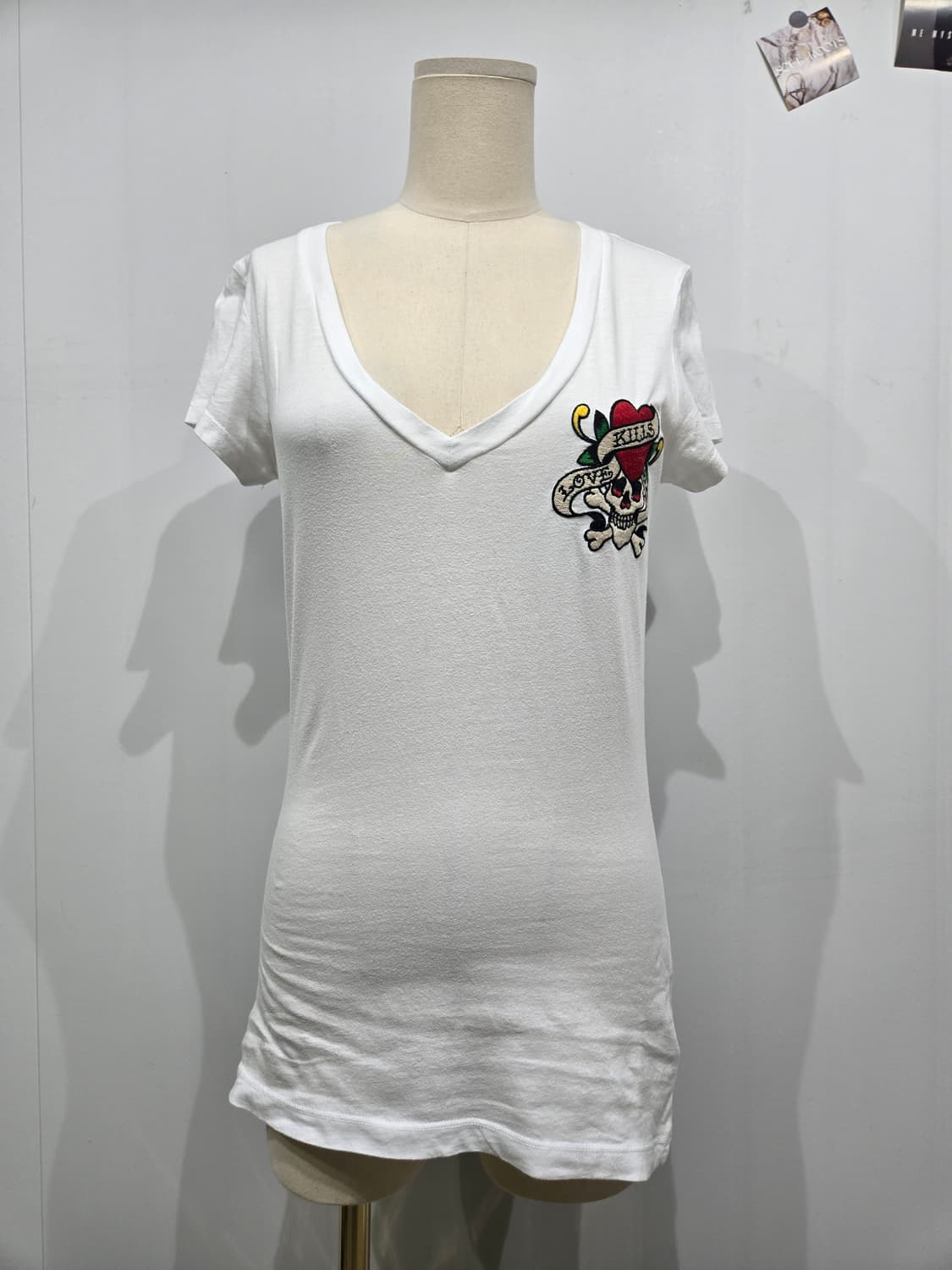 에드하디 Love Kills V넥 반팔 티셔츠 화이트 상품이미지1