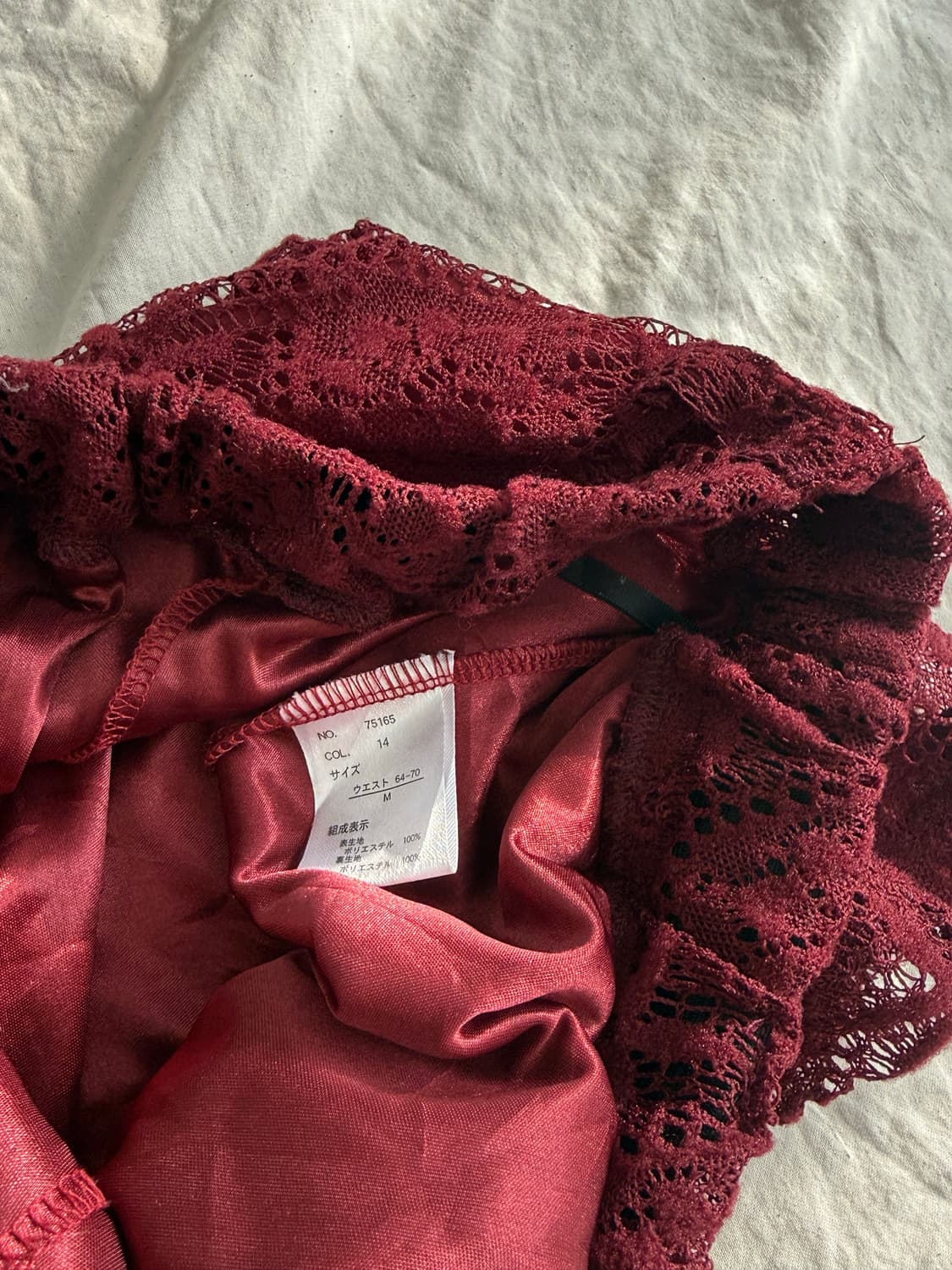 버건디 레이스 숏팬츠 상품이미지7