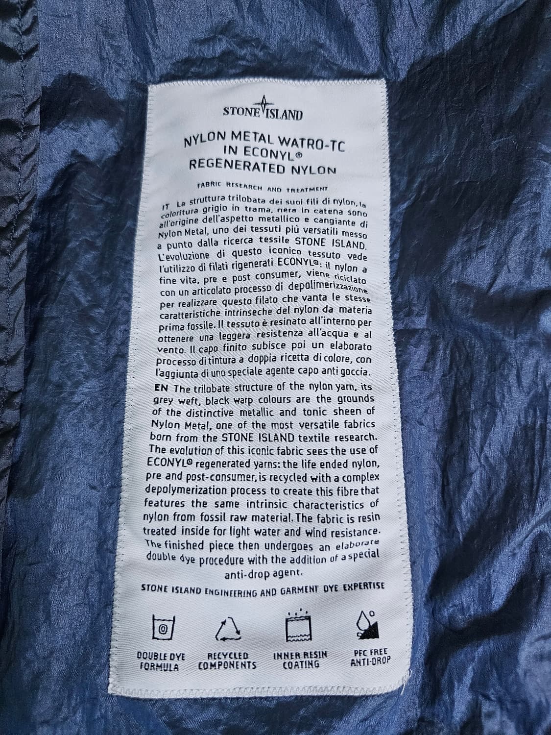 스톤아일랜드 나일론 메탈 와트로-TC 자켓 상품이미지5
