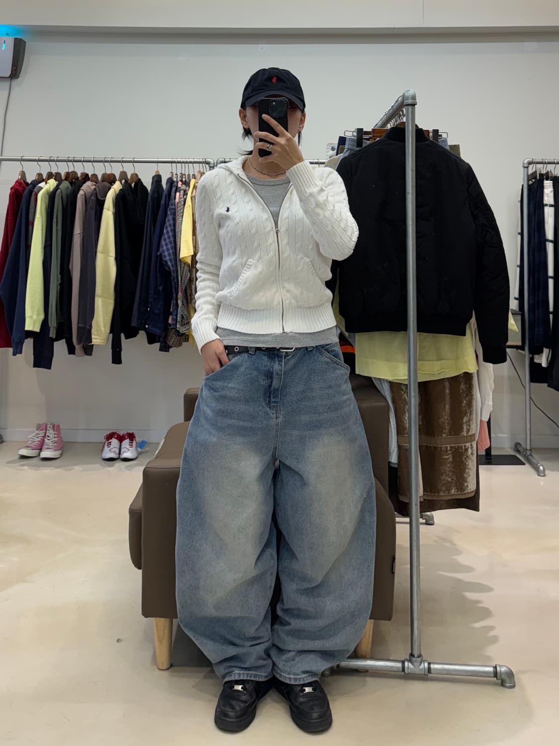 폴로 랄프로렌 우먼 케이블 니트 후드집업 상품이미지7