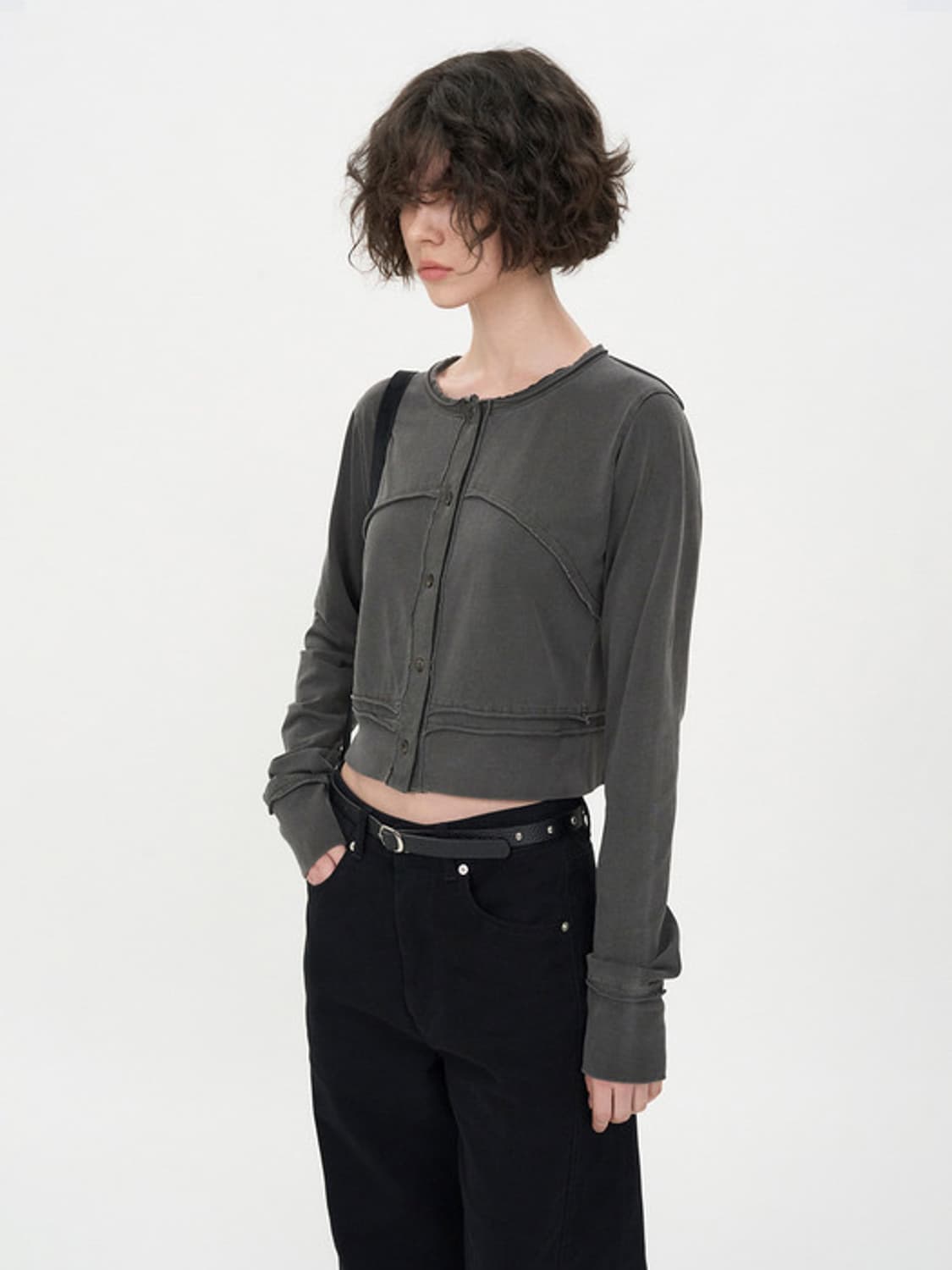 인사일런스 우먼 슬림 컷오프 가디건 M 상품이미지1