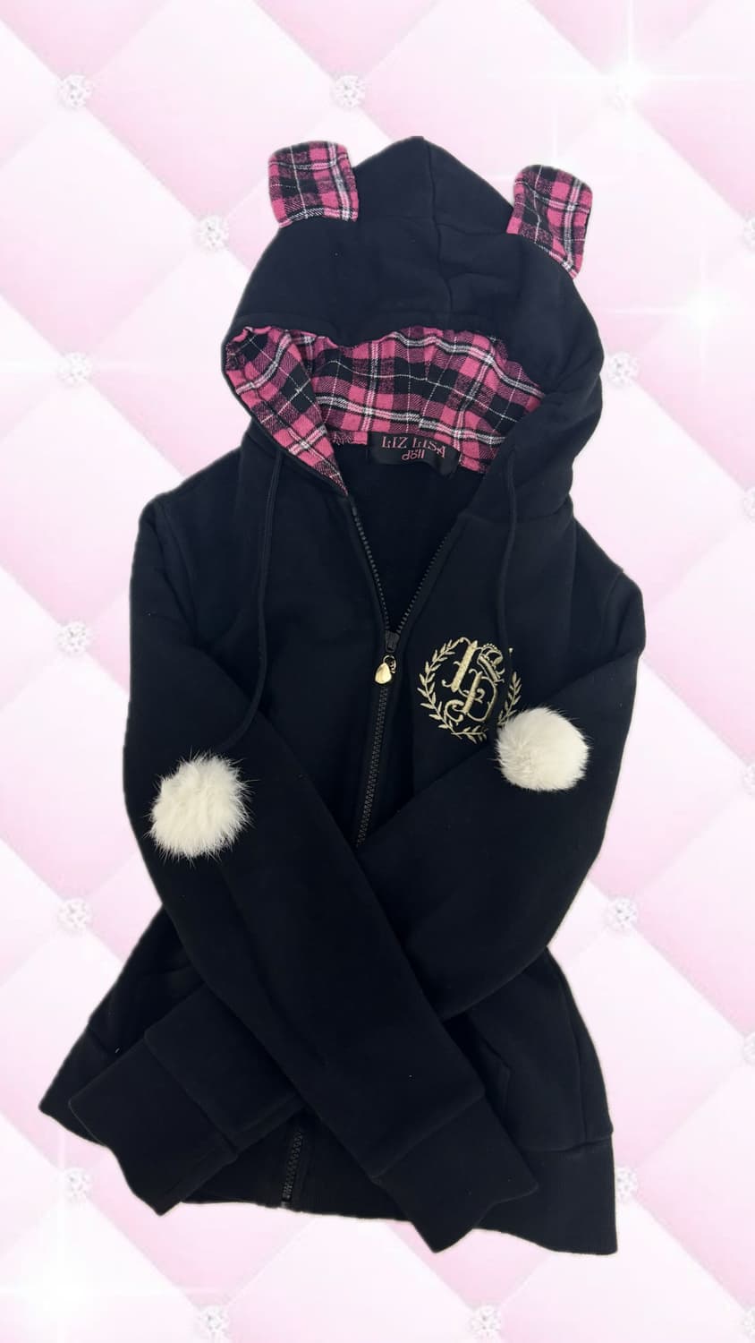 리즈리사돌 우사미미 폼폼 프린팅 후드집업 대장 펑크 오네갸루 상품이미지1