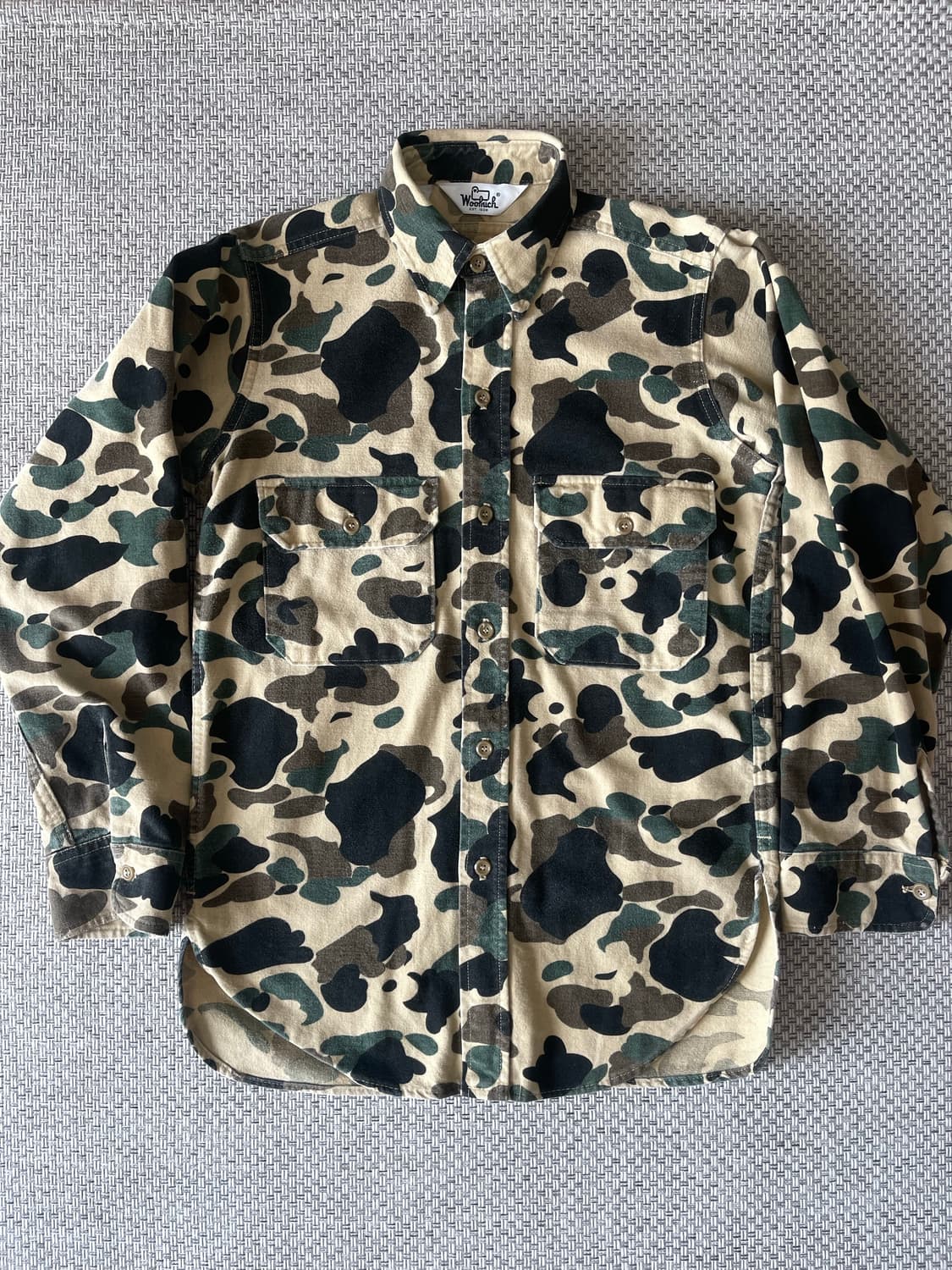 WOOLRICH 90s Duck Camo Hunting Shirt S  상품이미지1