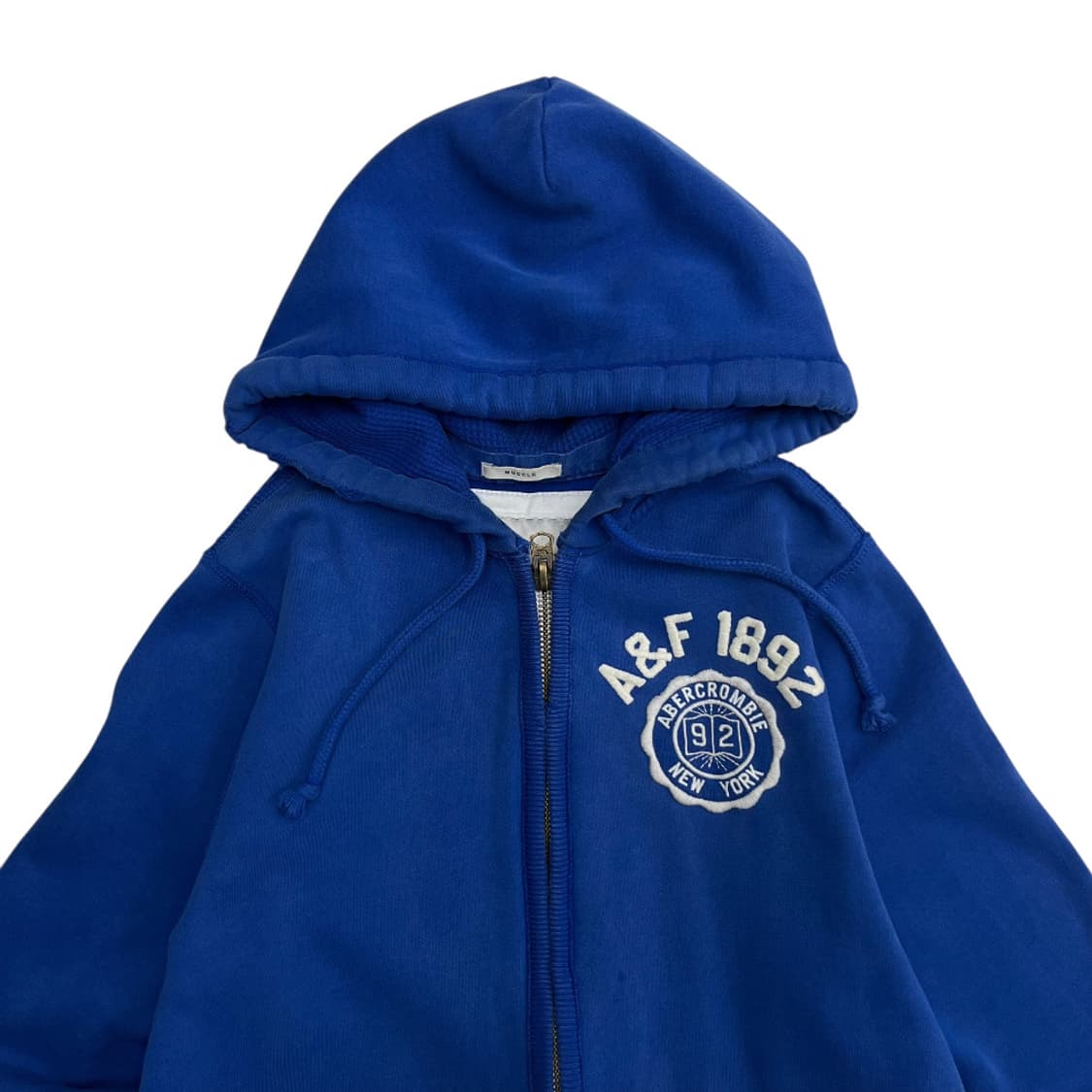 아베크롬비 센터로고 블루 후드집업 XL 상품이미지4