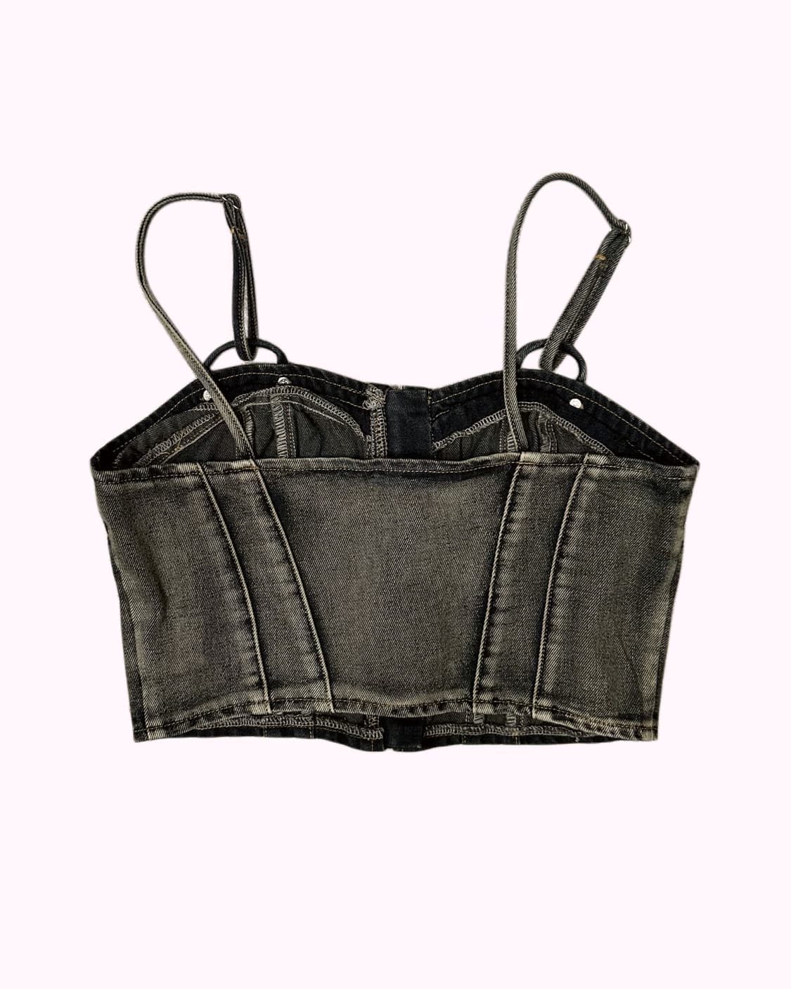 fade denim tube top 상품이미지4
