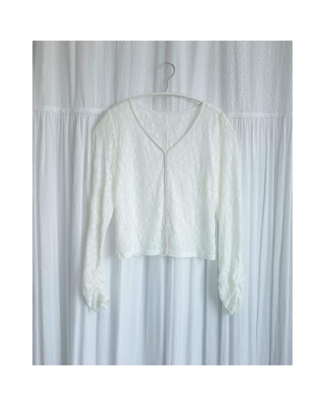 White lace shirring cardigan 상품이미지3