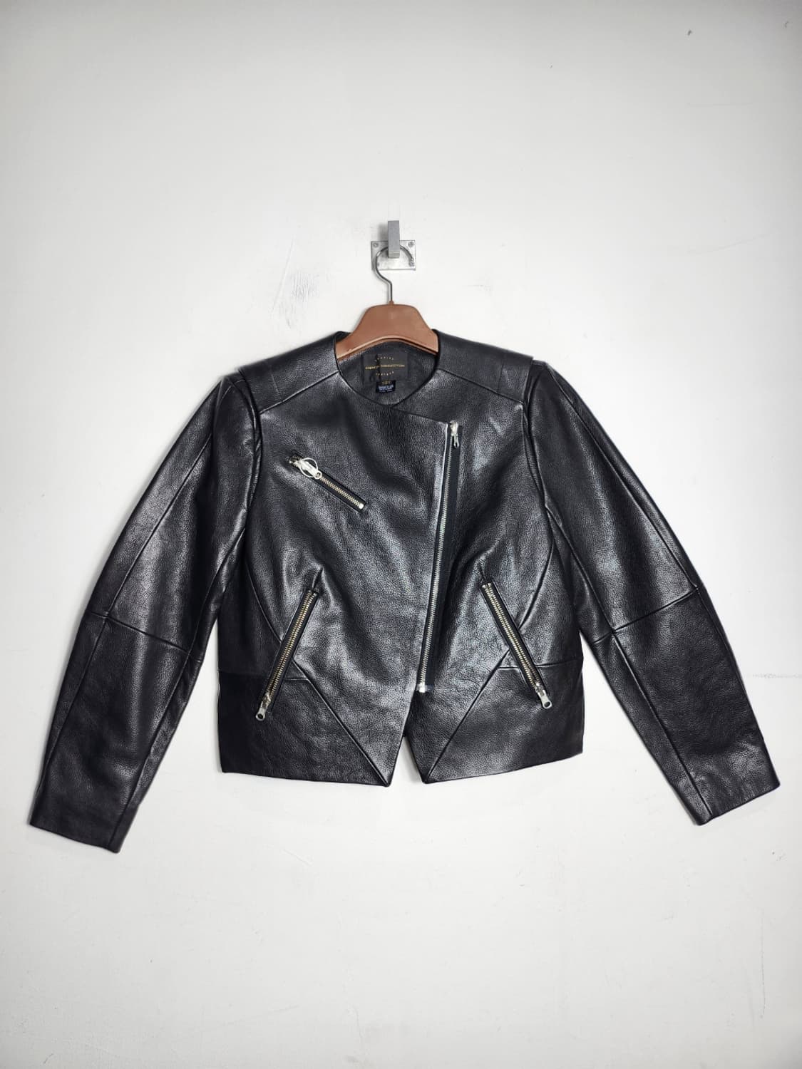 프렌치 커넥션 제뉴인 레더 노카라 라이더 자켓 상품이미지1