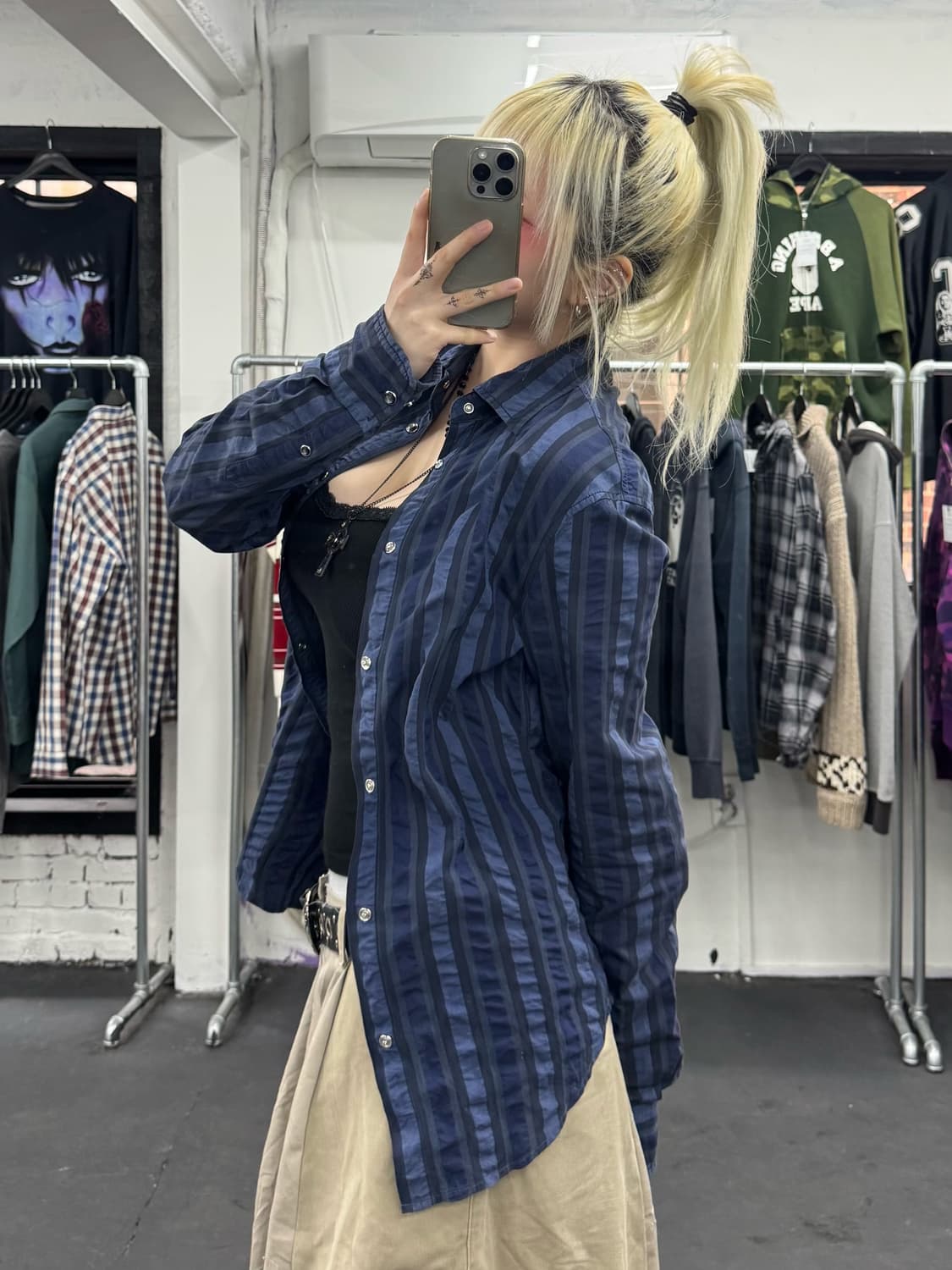 아르마니 익스체인지 스트라이프 셔츠 상품이미지5