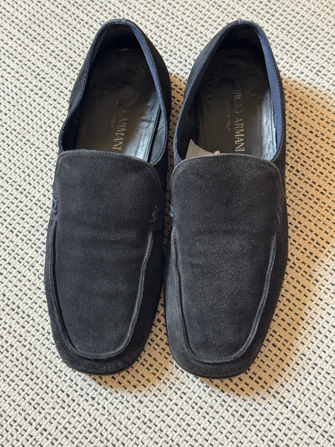 90s 조르지오 아르마니 블랙 스웨이드 플랫 로퍼 상품이미지2