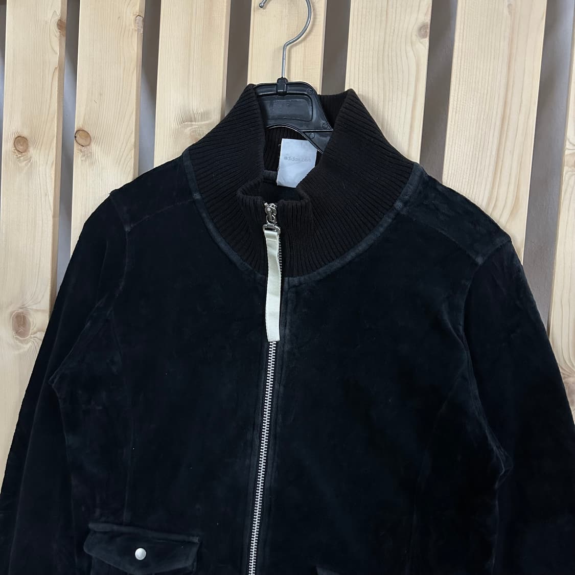 (S) 아디디스 블랙 벨벳 트랙 자켓 상품이미지4