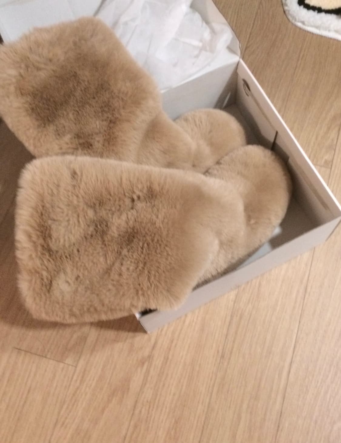 베이지 퍼부츠 통굽 롱부츠 털부츠 라떼갸루 히메갸루 상품이미지1