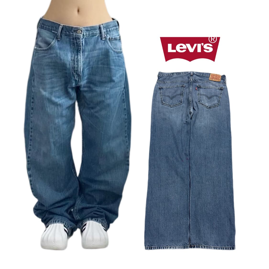 리바이스 569 새깅 워싱 스케이터 와이드 데님팬츠 상품이미지1
