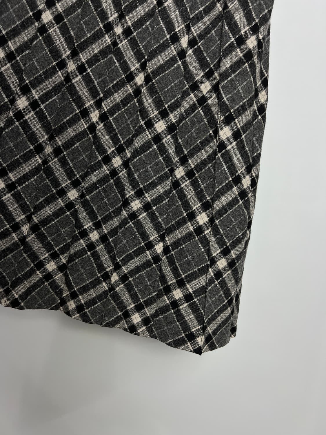 빈티지 울 혼방 체크 롱 스커트 상품이미지3