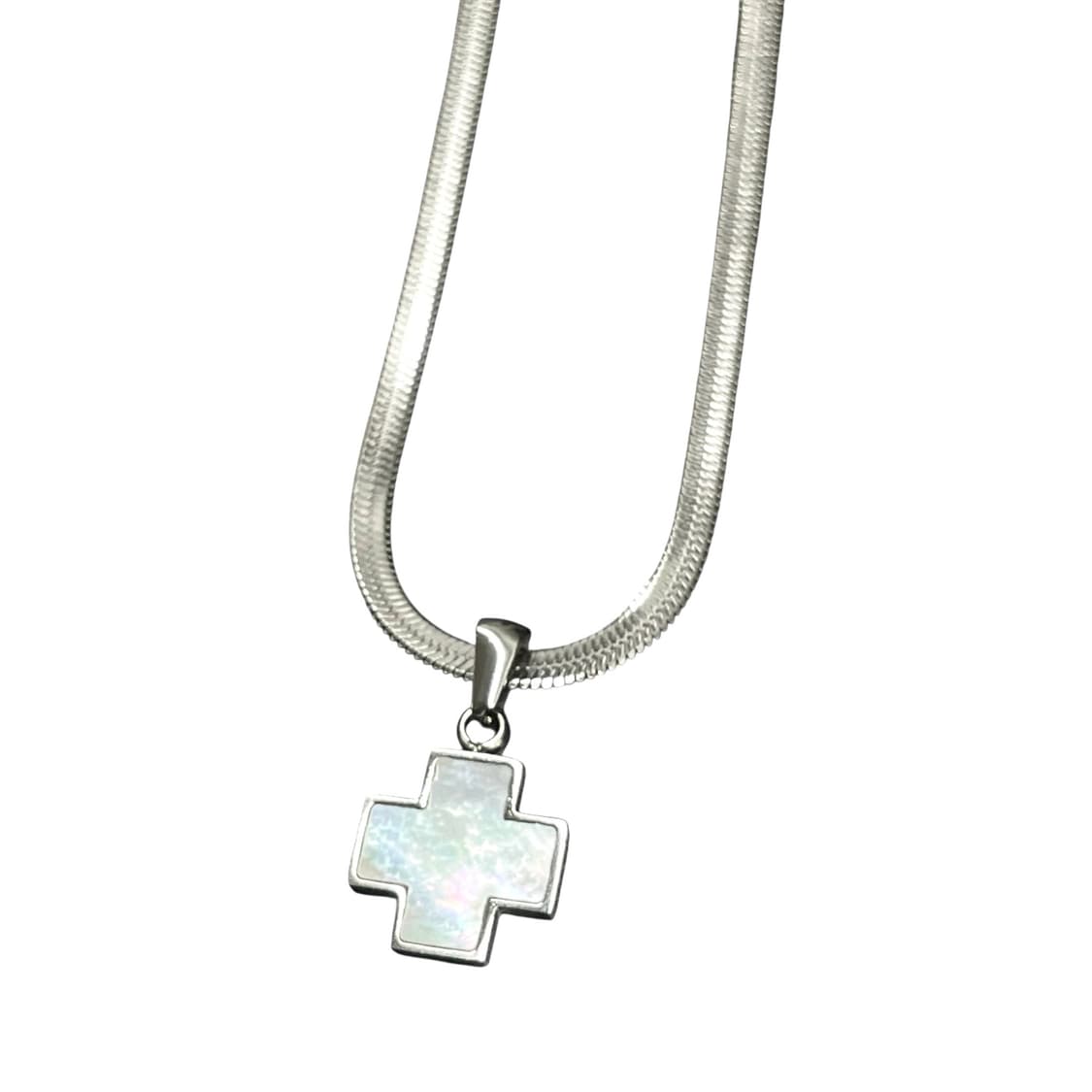 MOTHER OF PEARL CROSS NECKLACE 상품이미지1