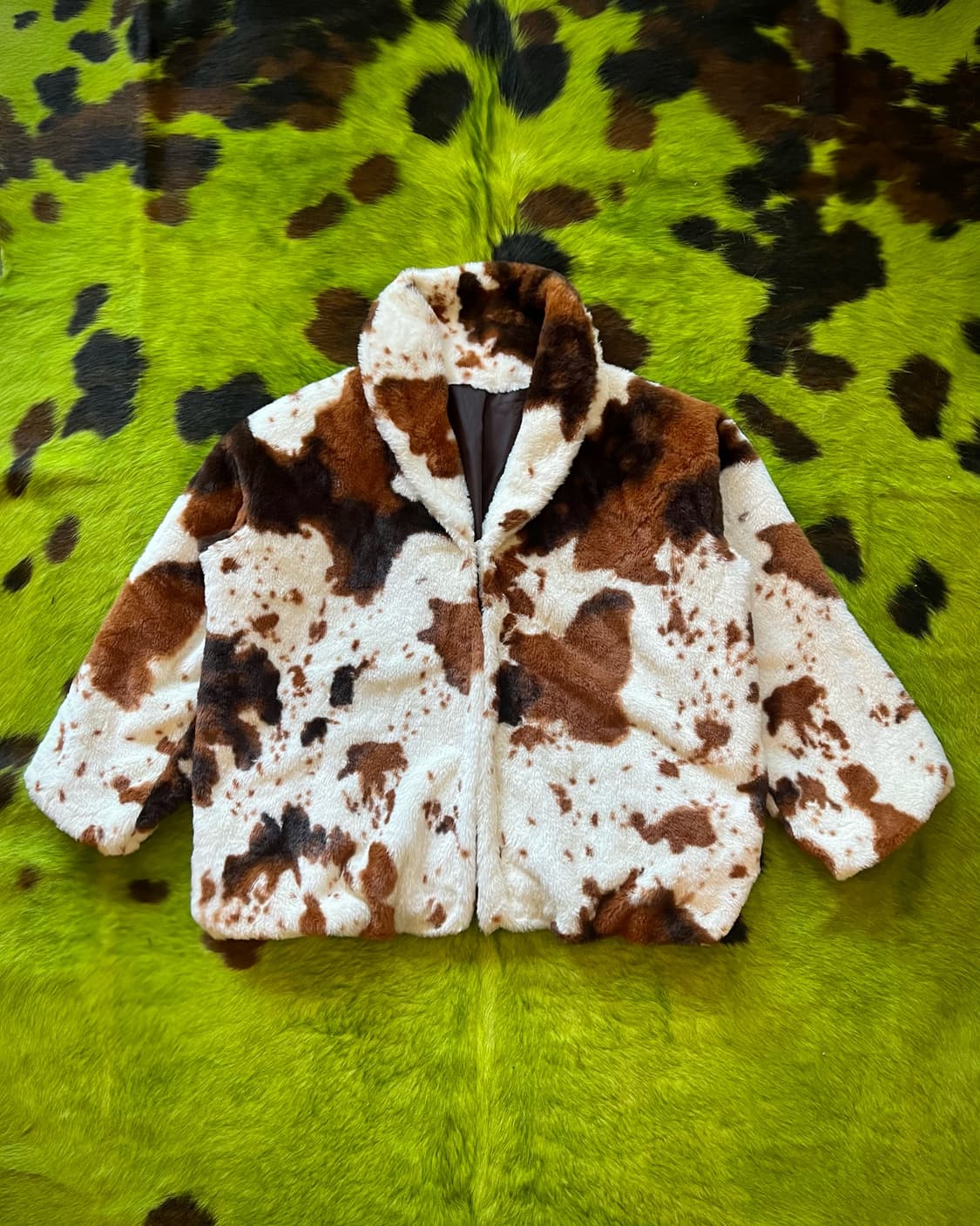 90-00s Latina Milk Cow Faux fur Coat 상품이미지4