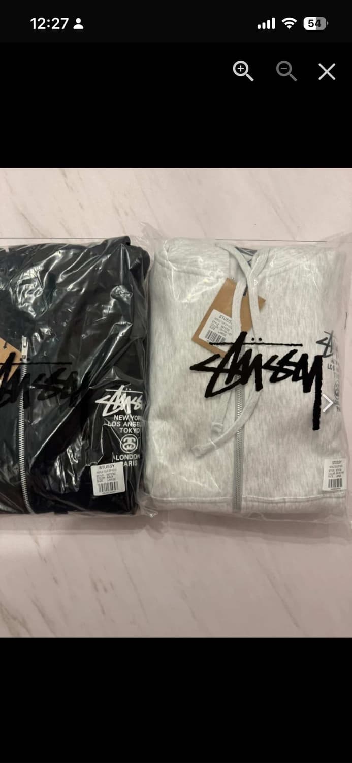 🔥[정품/새상품]🔥STUUSY 스투시 월드투어 후드집업 남녀공용 애쉬 상품이미지1