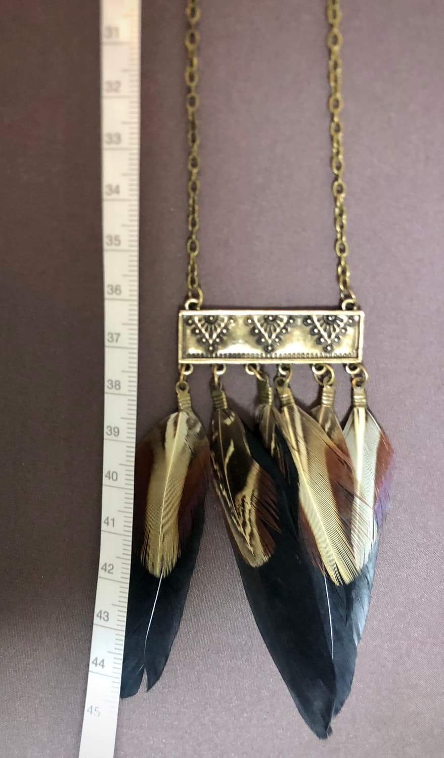 빈티지 깃털 금장 목걸이 vintage necklace 상품이미지7