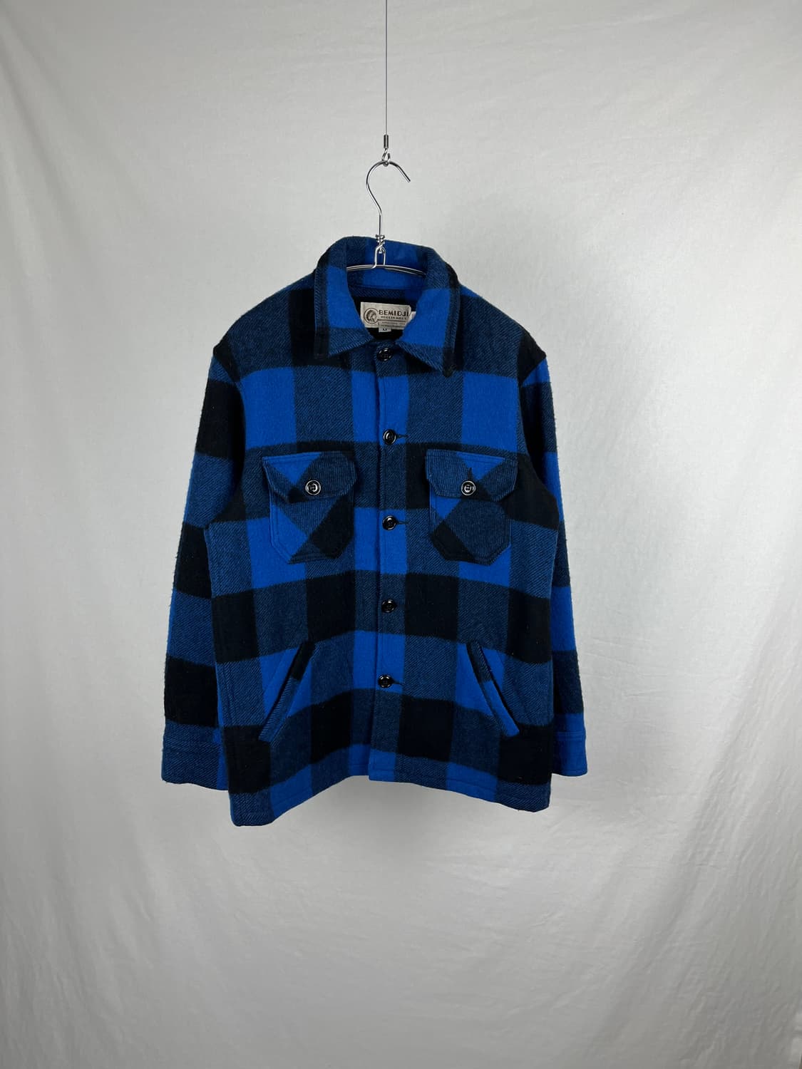 Vintage (maede in usa) 블루체크 플란넬 셔츠  상품이미지1