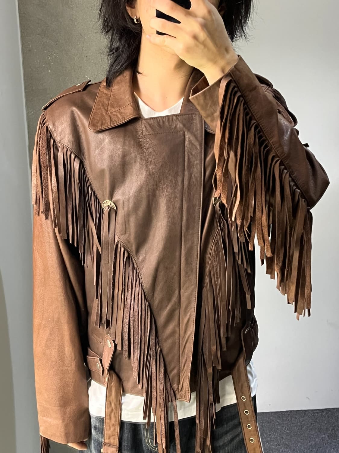 시어스 카우보이 프린지 레더 자켓 상품이미지3