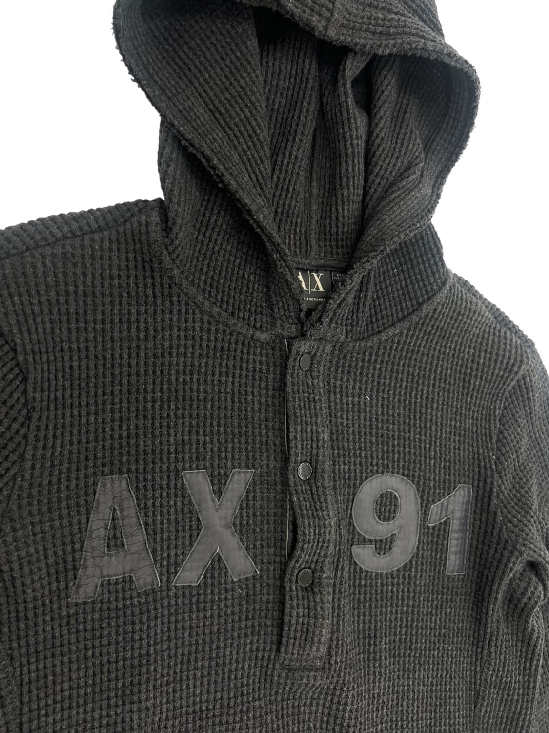 알마니 익스체인지 와플니트 쉽스킨 로고 후디 상품이미지5