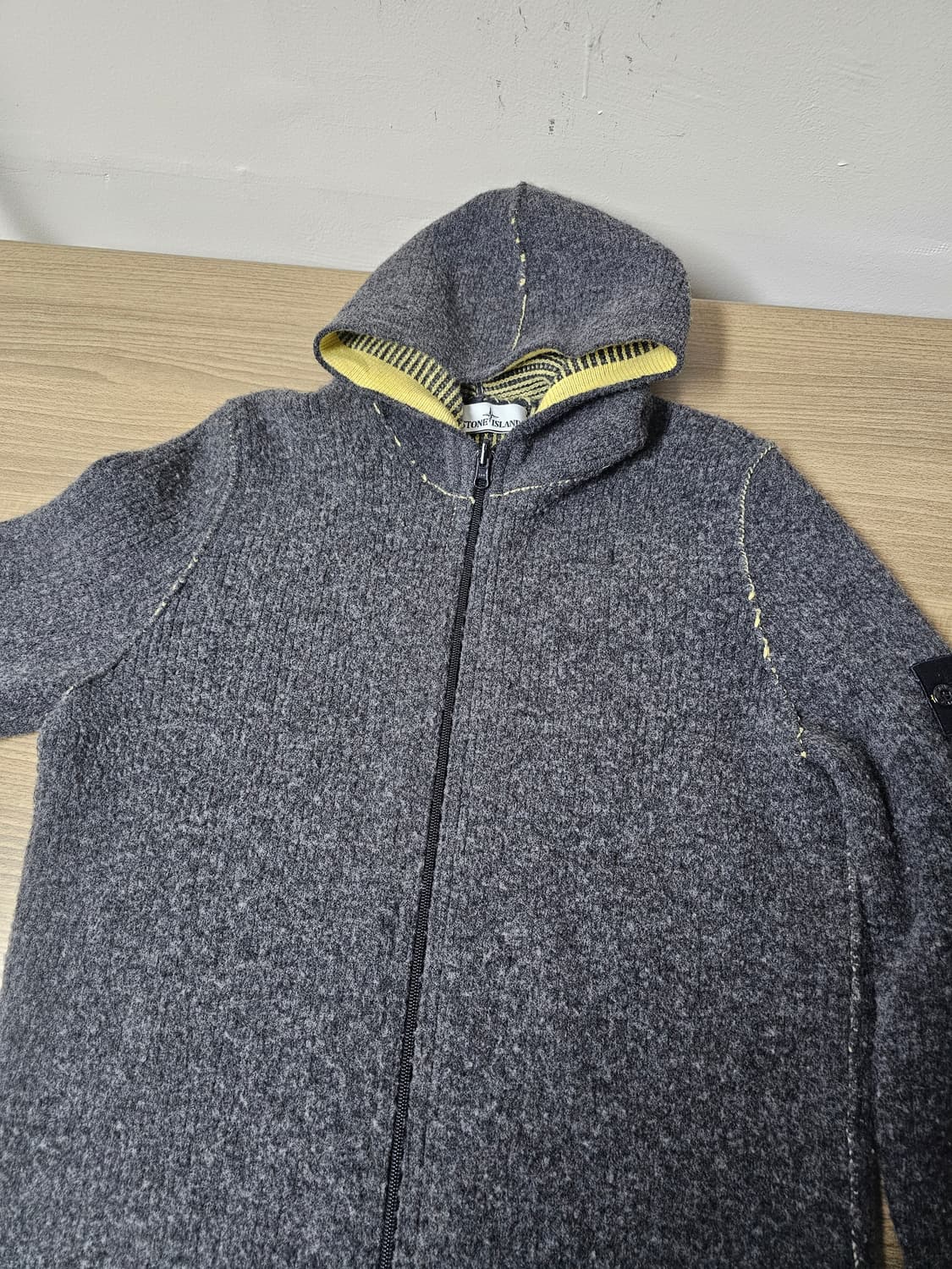 스톤아일랜드 리버시블 알파카 후드 집업 니트 상품이미지5