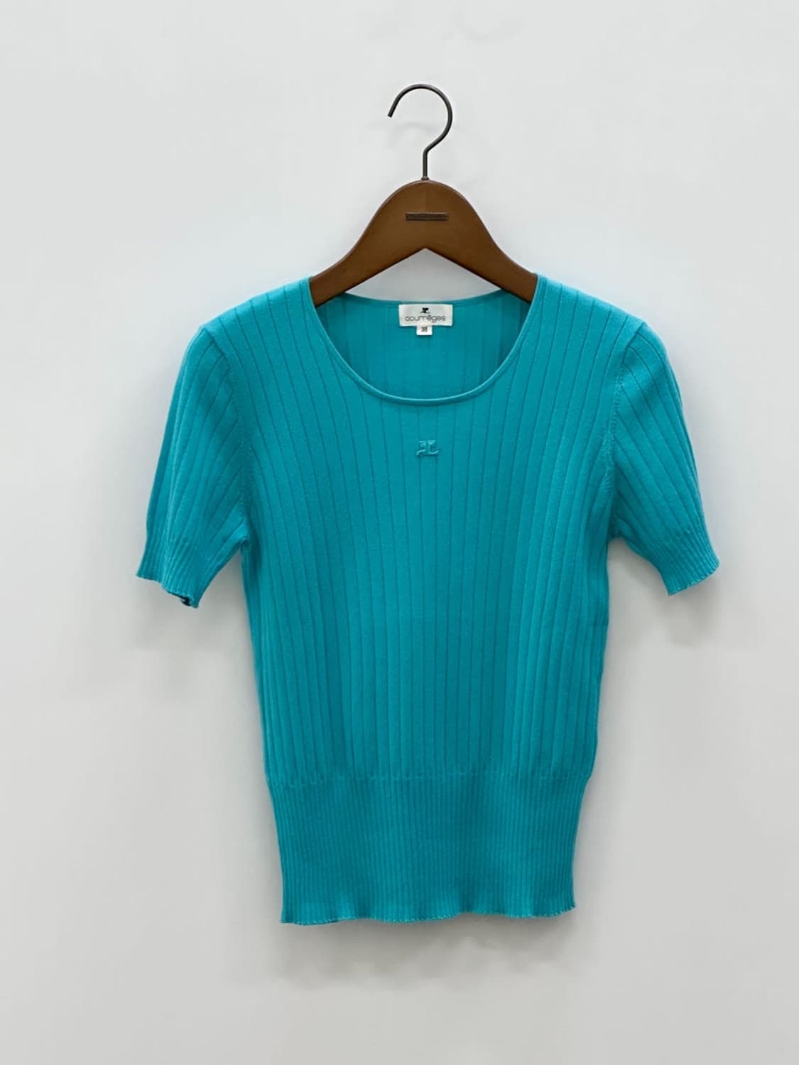 courreges / 꾸레쥬 터키 코튼 반팔 니트 탑 상품이미지1