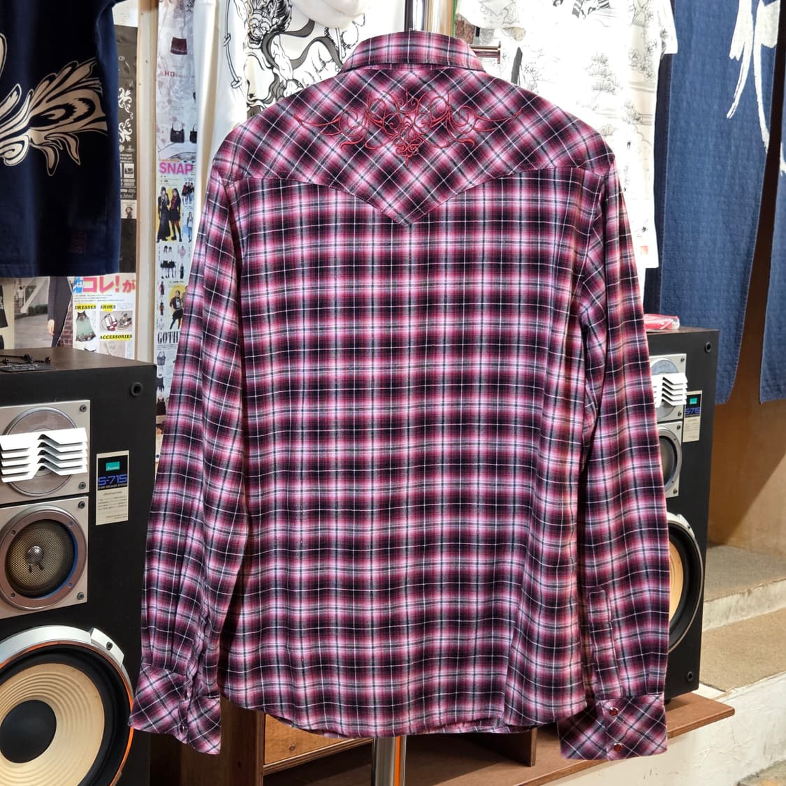 JPN 레드 웨스턴 자수 체크셔츠 상품이미지5