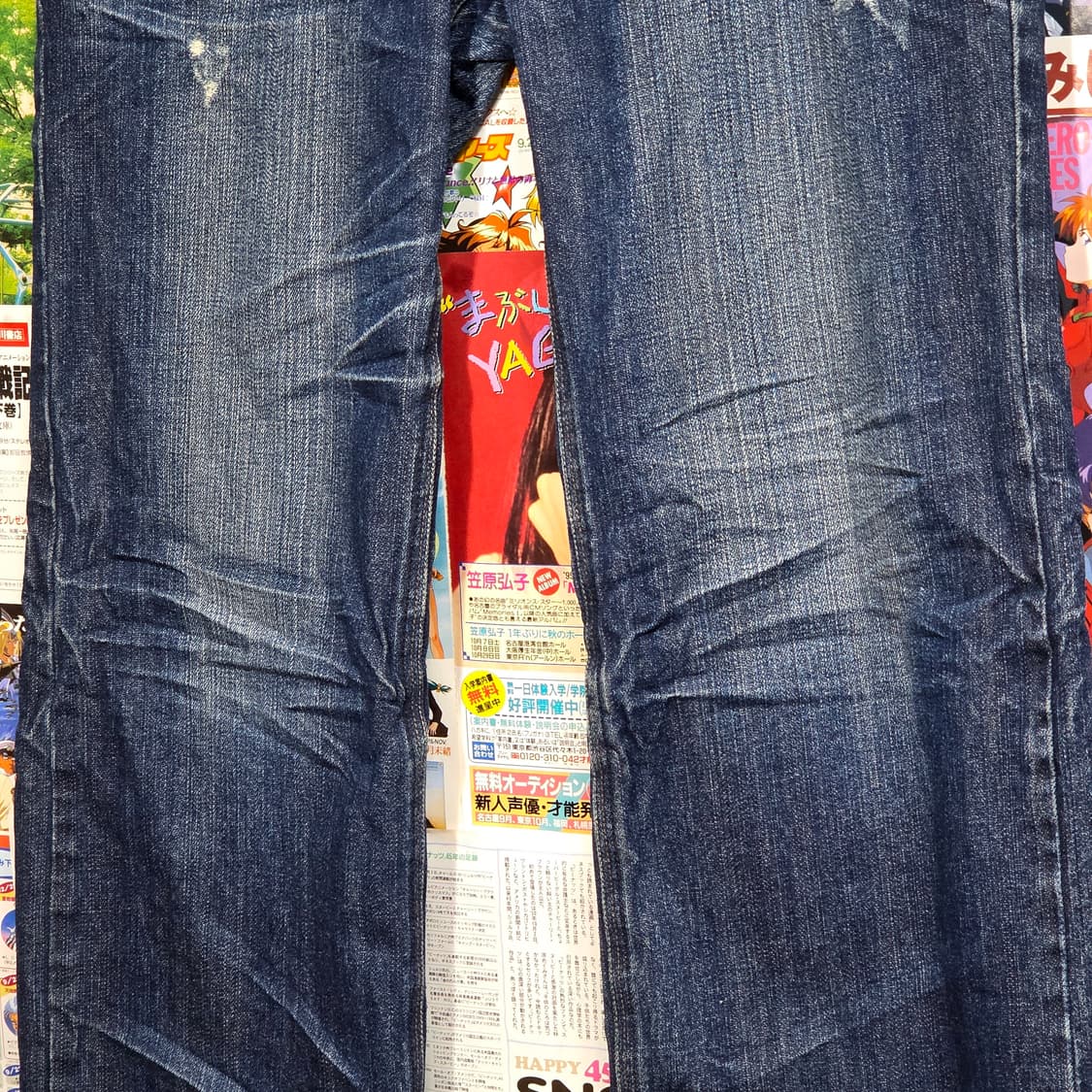 빈티지 진청 리벳 스터드 워싱 데님 팬츠 상품이미지8