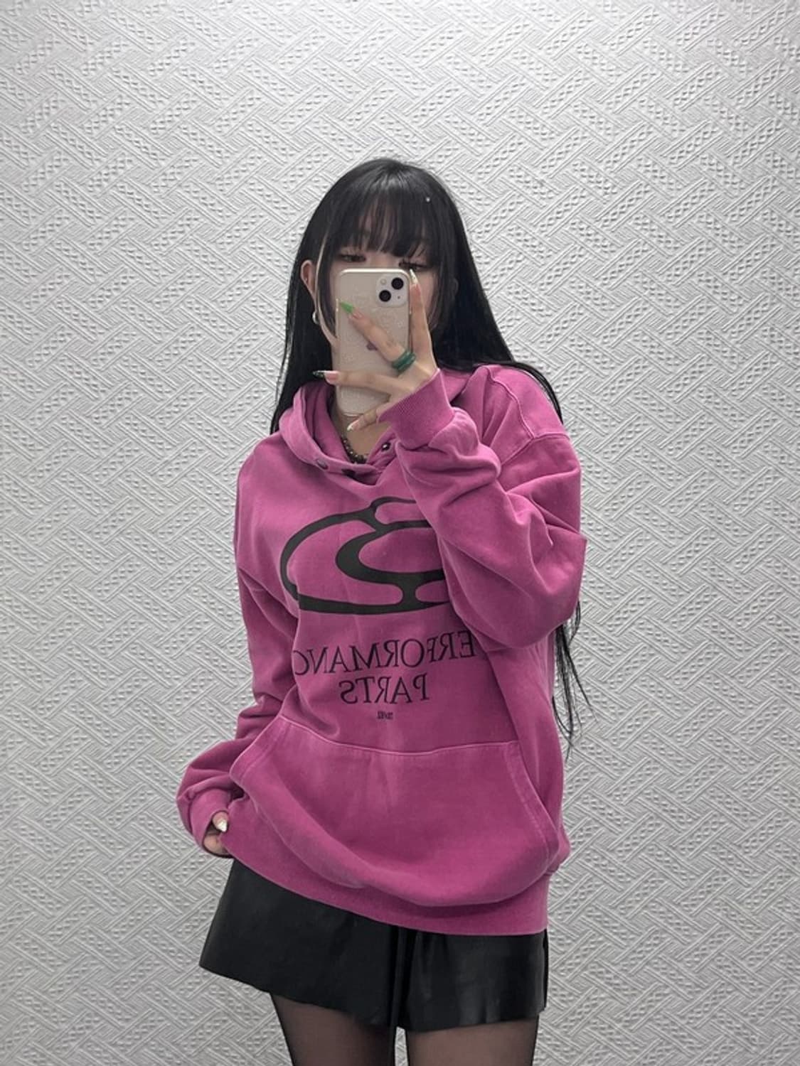 트래블 Y2K 레트로 마젠타 핑크 후드티 M C09067 상품이미지2