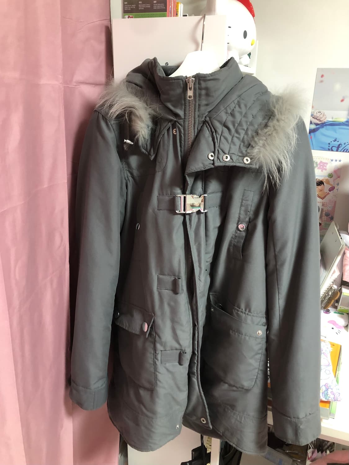 빈티지 y2k 아우터 야상 퍼 버클 상품이미지1