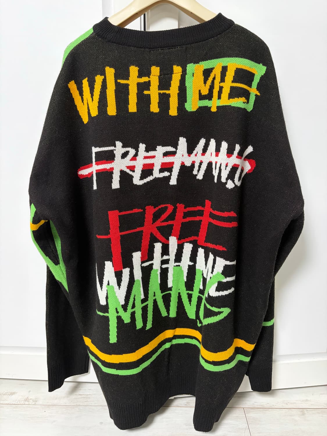 그라피스트 만지 MAN.G 그래픽 오버핏 니트 블랙 상품이미지2