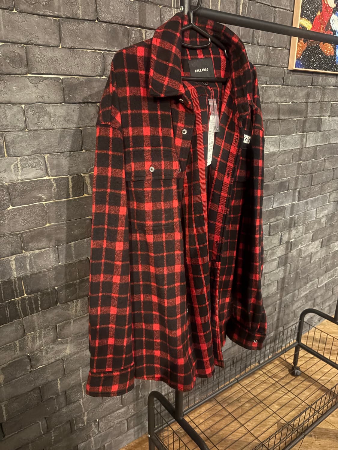 [새상품/XL] 버커루 오버핏 체크남방 상품이미지2