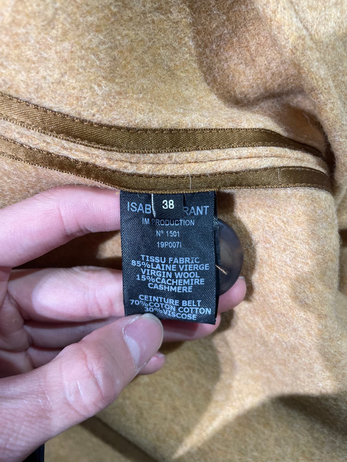 이자벨 마랑 머스타드 랩 울 캐시미어 코트 상품이미지8