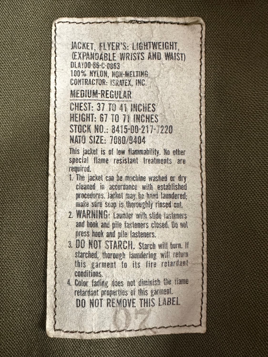 (M)80s 미공군 라이트웨이트 플라이 자켓 상품이미지6