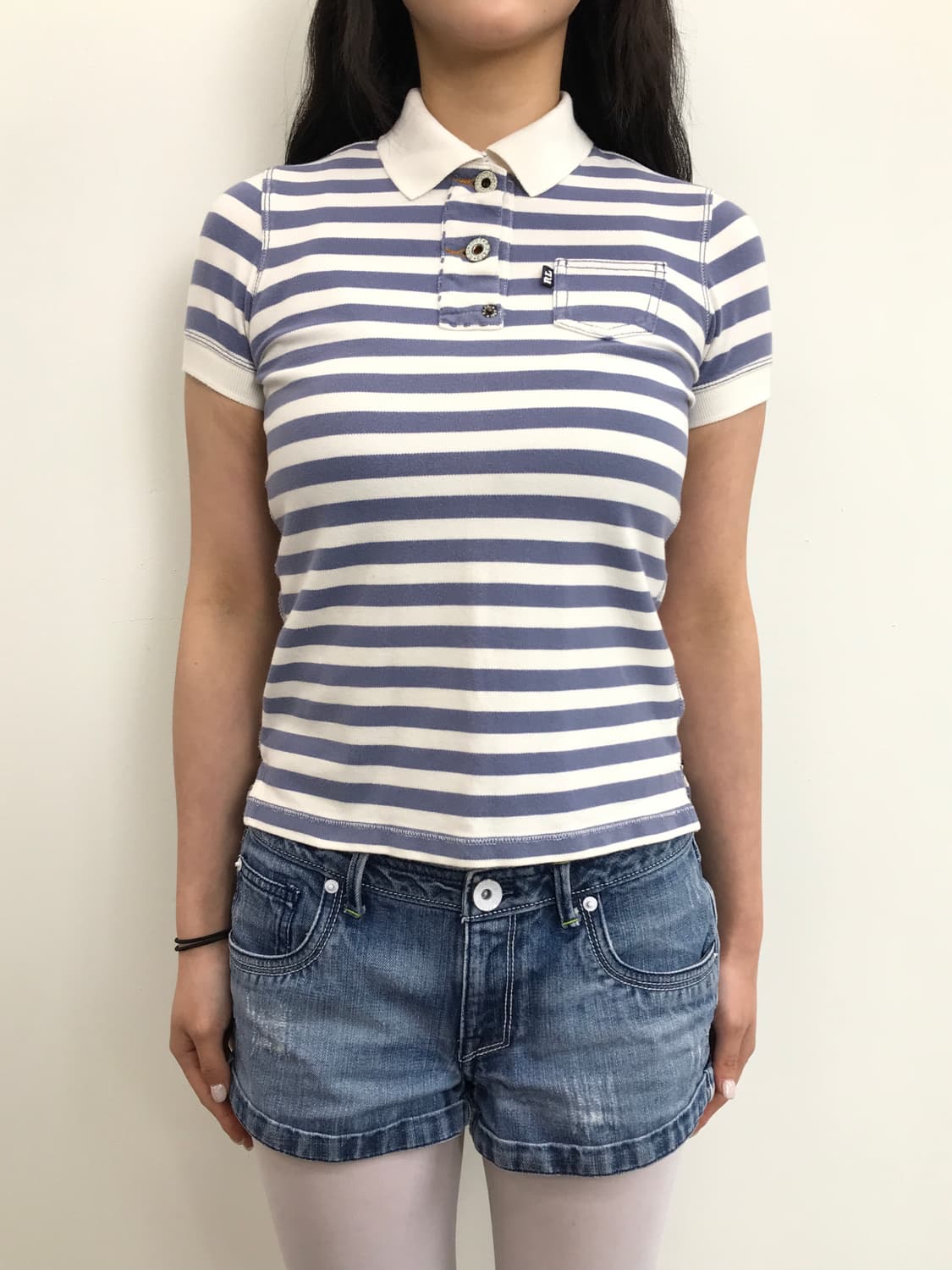 Polo Jeans Blue Stripe Fitted Polo Shirt 상품이미지2