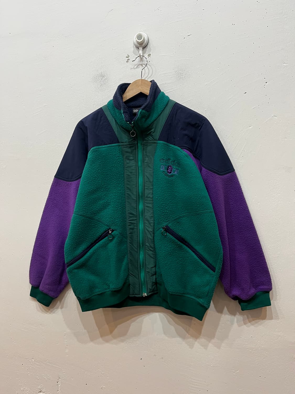 90년대 제우교역 아디다스 올드스쿨 플리스 봄버자켓 상품이미지1