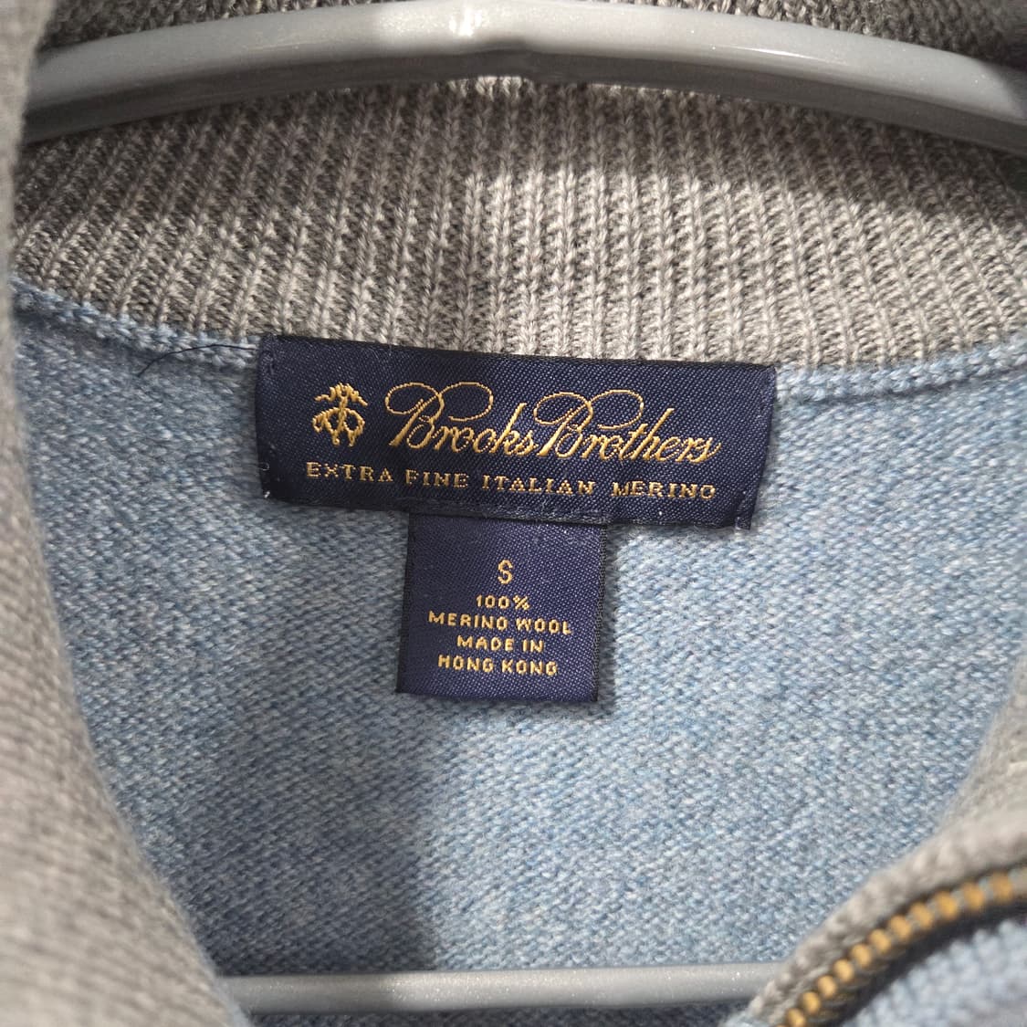 브룩스브라더스 메리노울 풀오버 하프 니트집업 S  상품이미지2